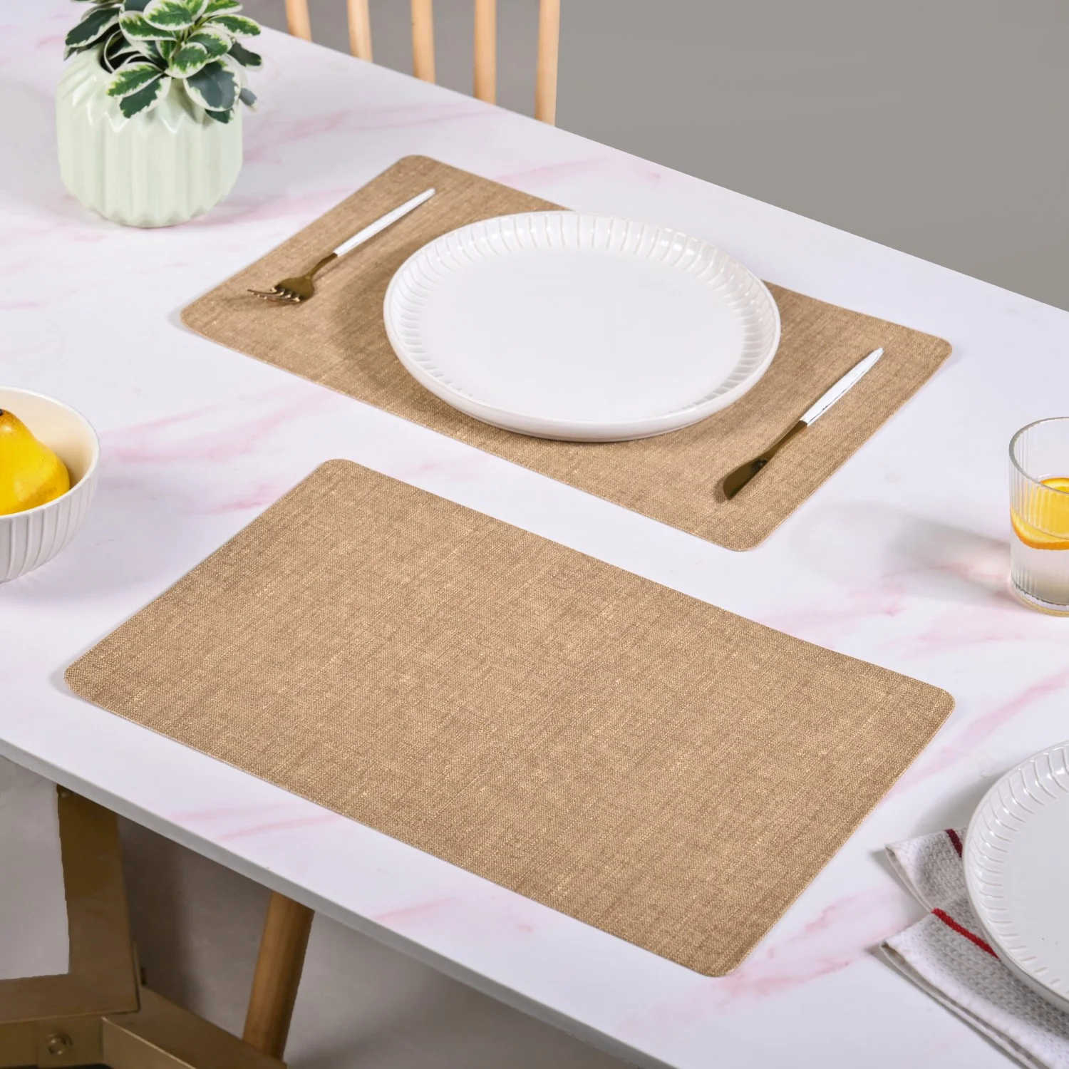 Rectangle Brown Table Mat Set Of 6 - Image 3