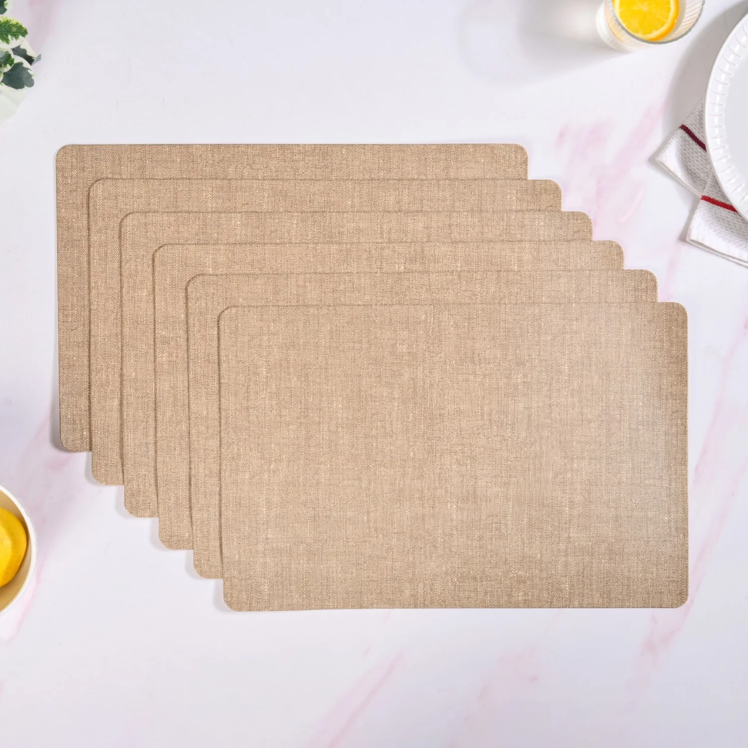 Rectangle Brown Table Mat Set Of 6 - Image 7