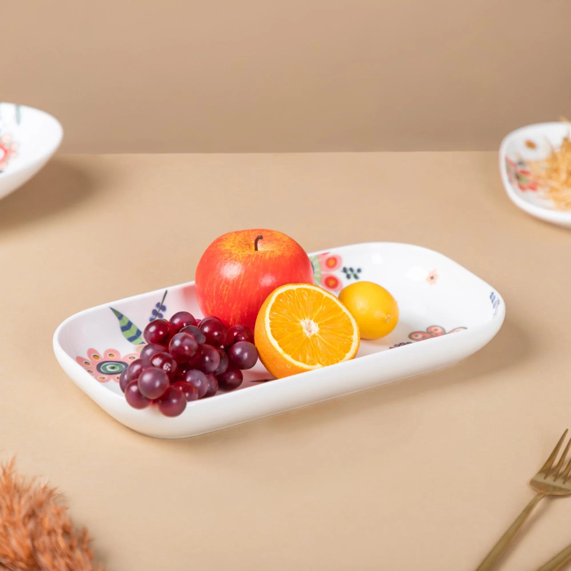 Rectangle Floral Plate - Image 2