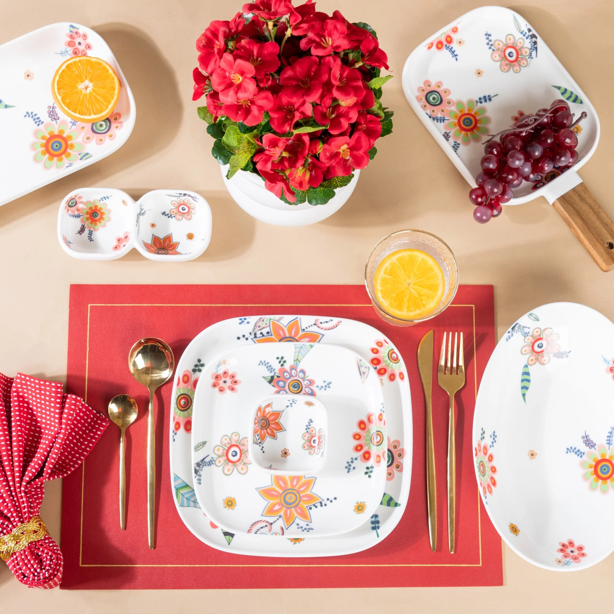 Rectangle Floral Plate - Image 3