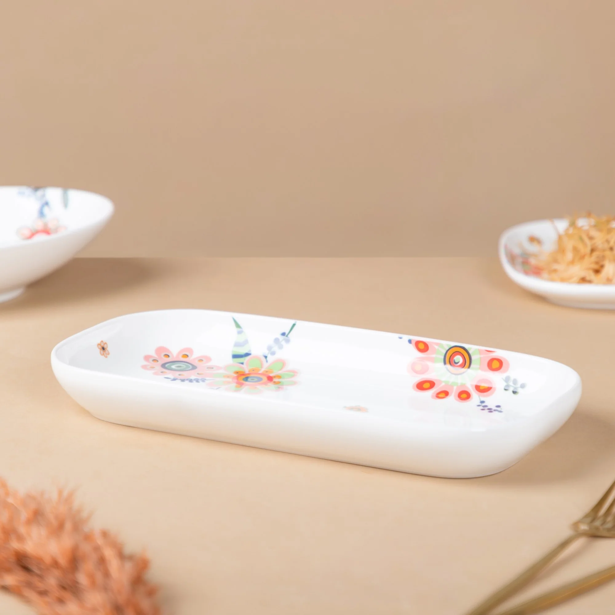 Rectangle Floral Plate - Image 8