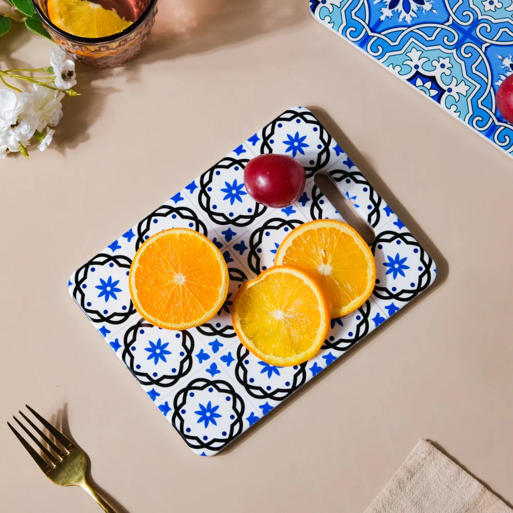 Rectangle Tile Art Trivet Blue And Grey 7 Inch - Image 2