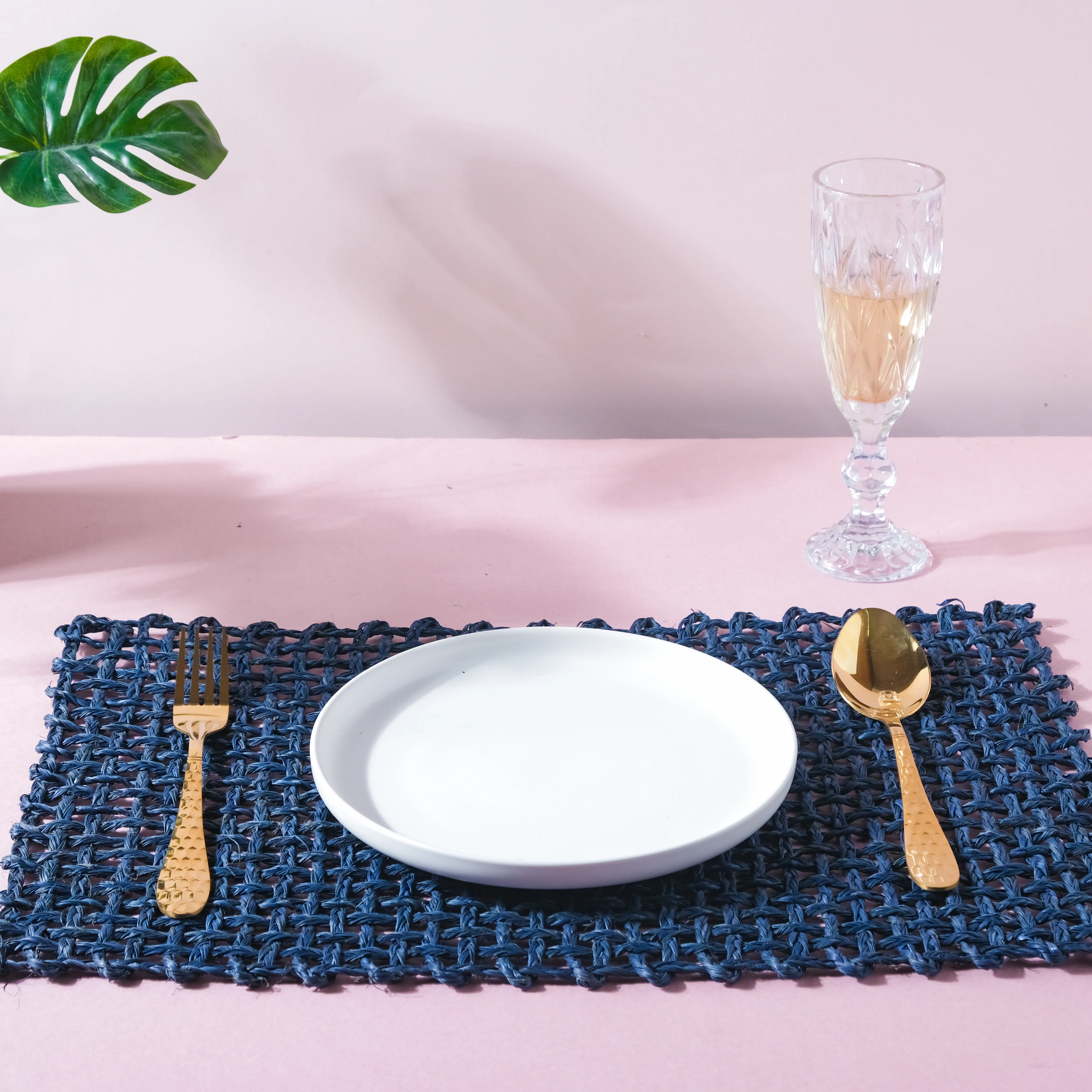 Rectangular Sabai Mat Blue - Image 4