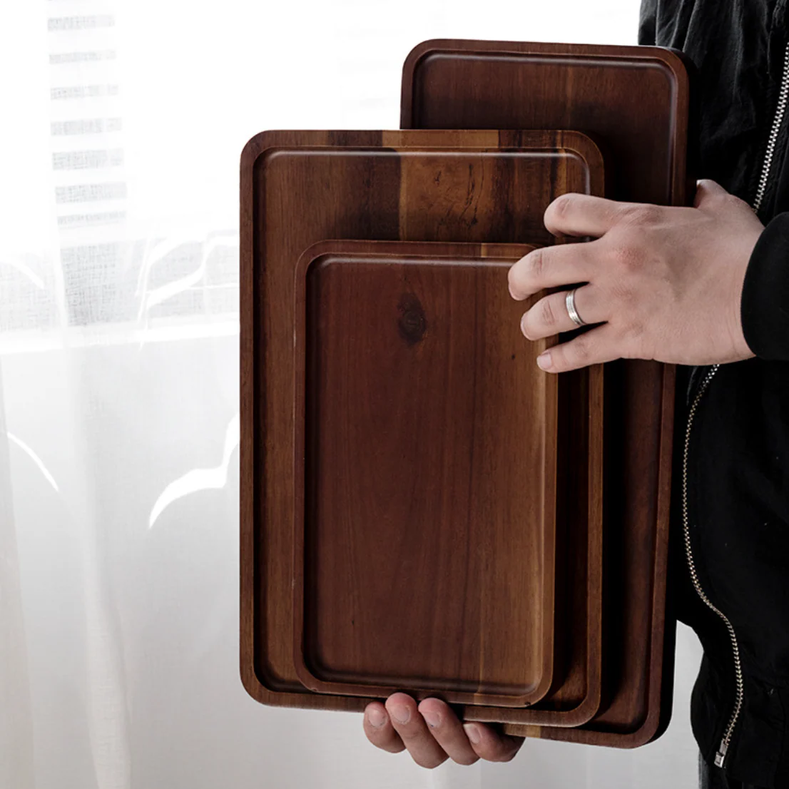 Rectangular Wooden Tray - Image 3