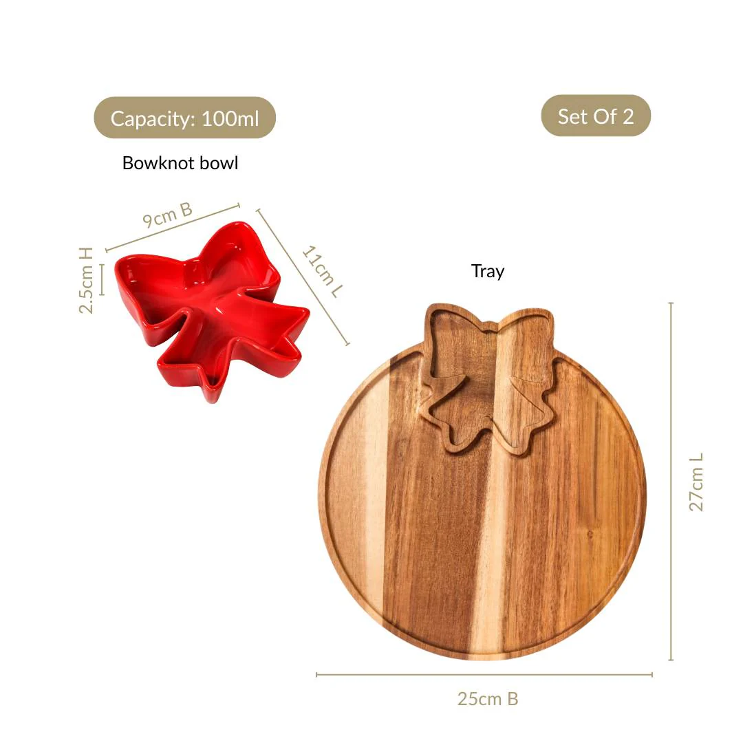 Red Bow Chip Dip Platter - Image 3