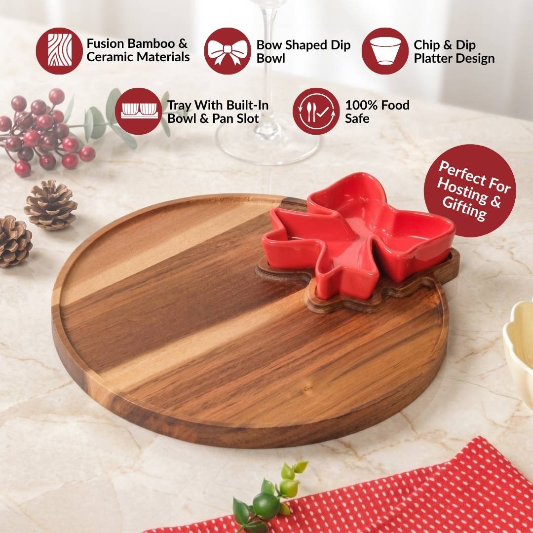 Red Bow Chip Dip Platter - Image 4