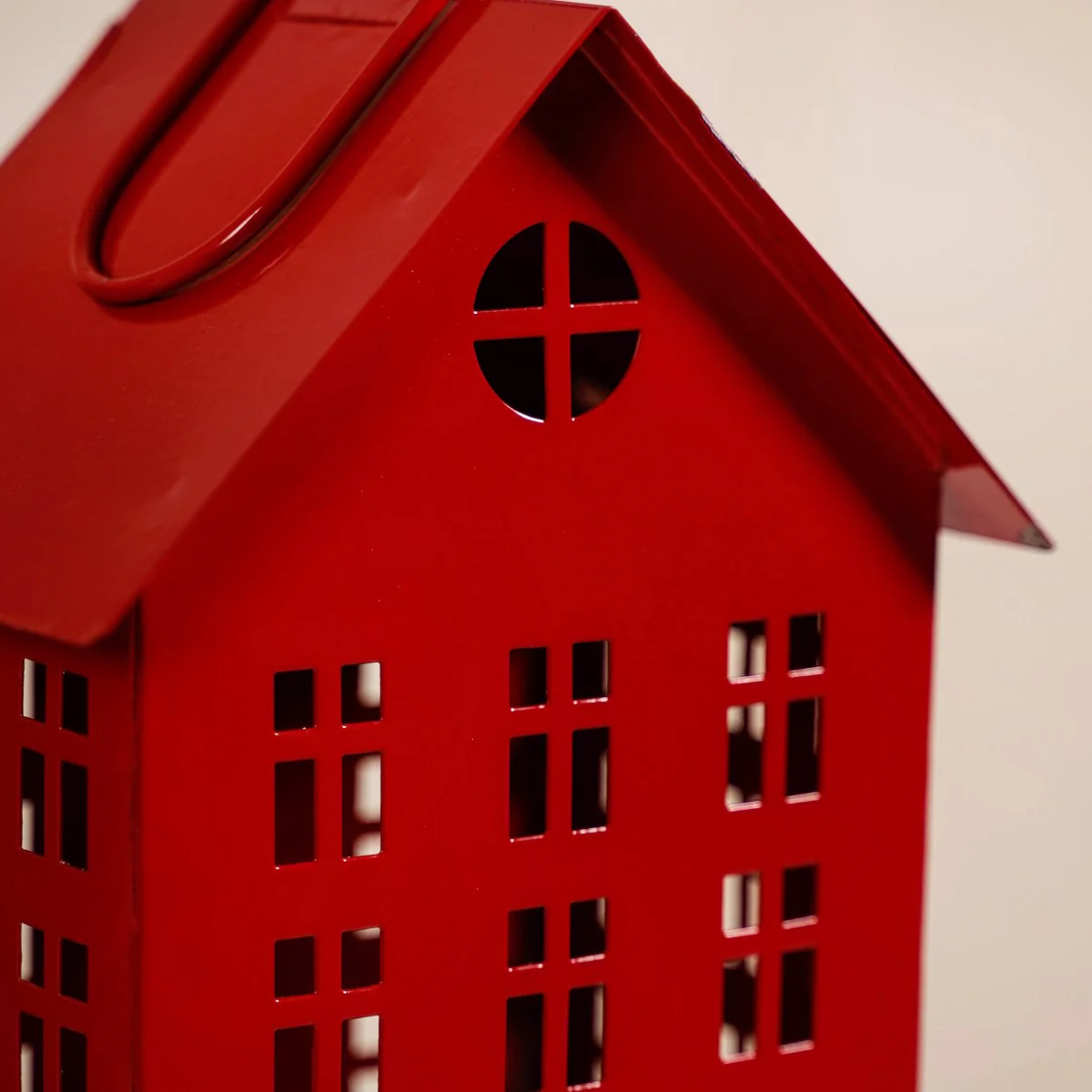 Red House Lantern With Handle - Image 8