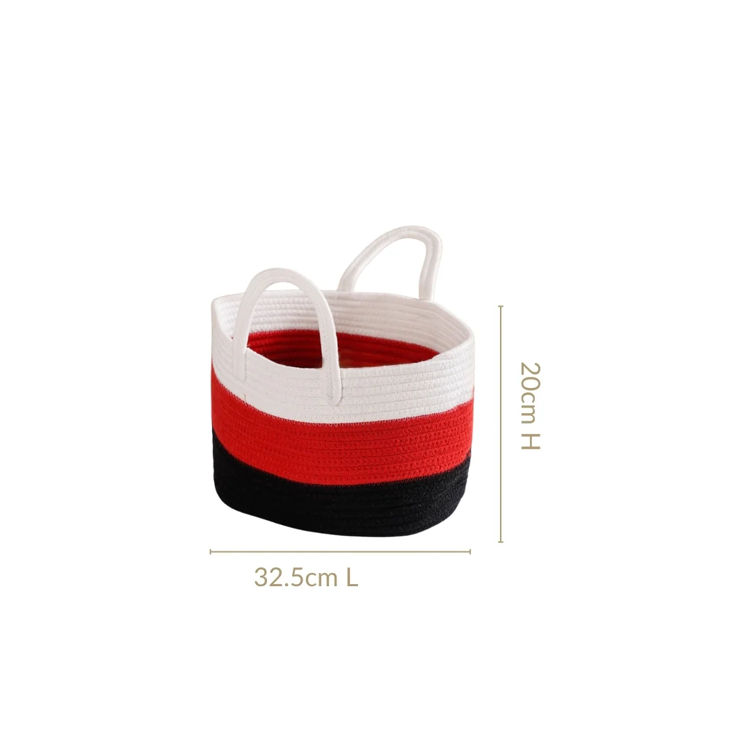Red Storage Basket With Handles 20cm - Image 4
