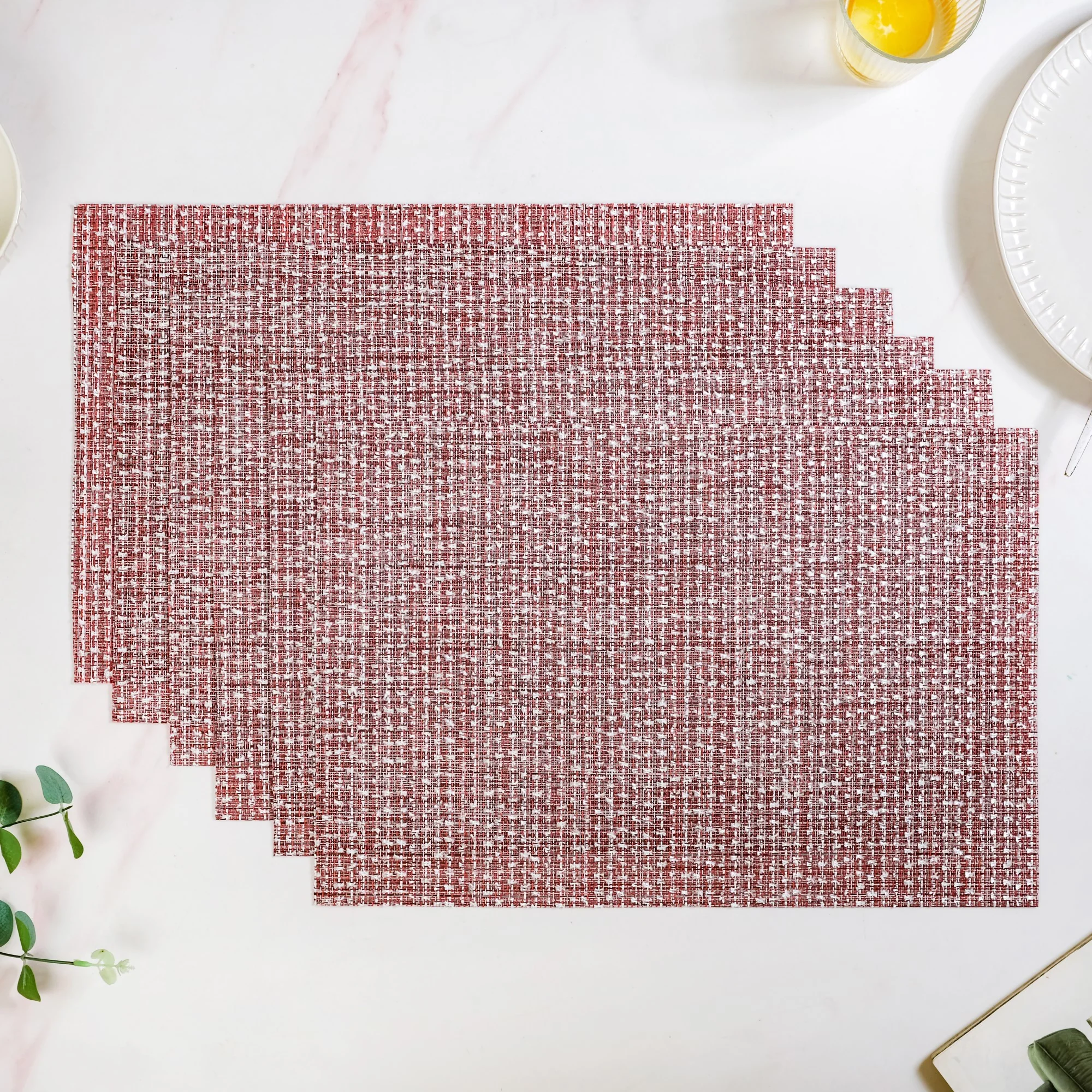 Red White Placemat Set Of 6 - Image 2