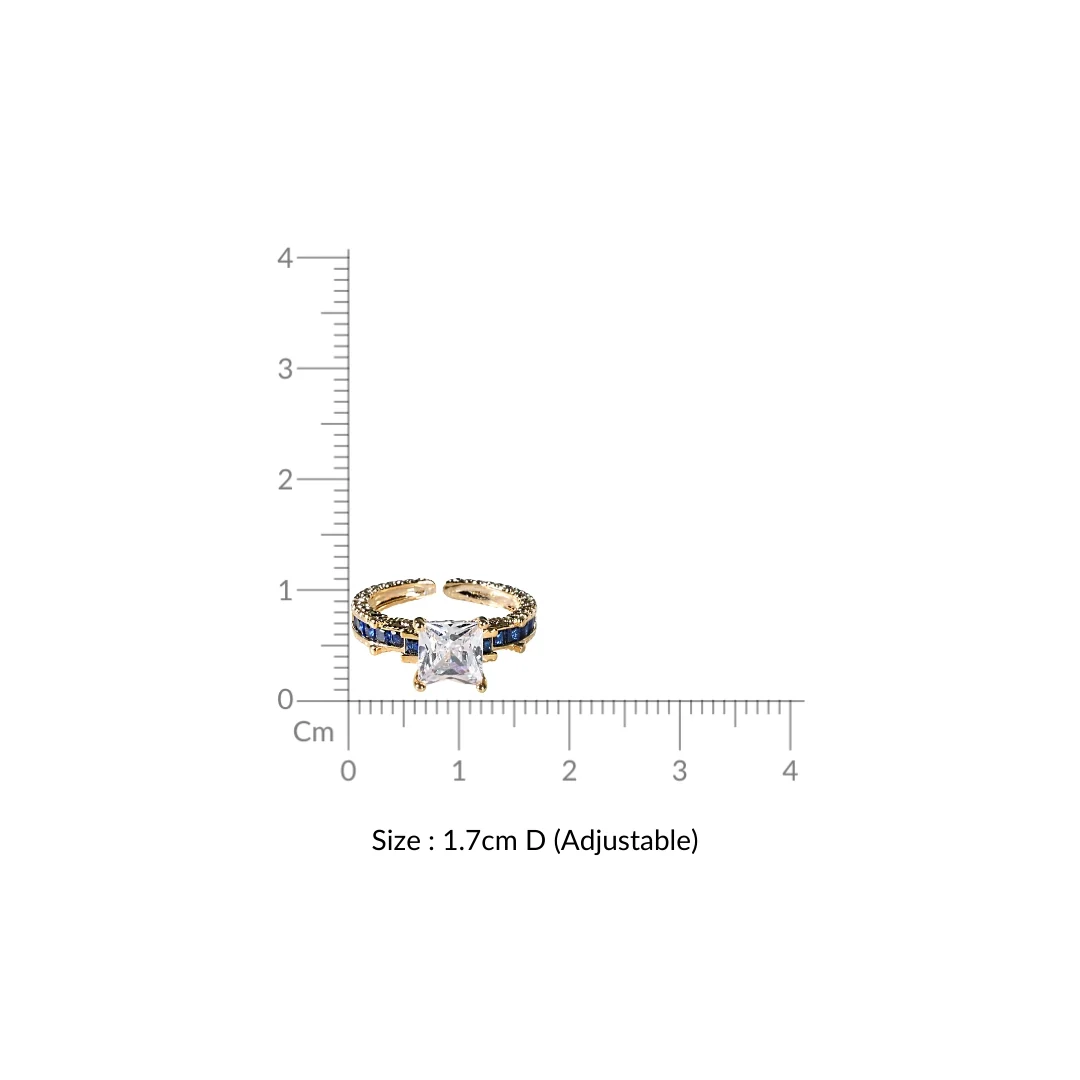Regal Glow Princess Cut Solitaire Gold Ring - Image 3