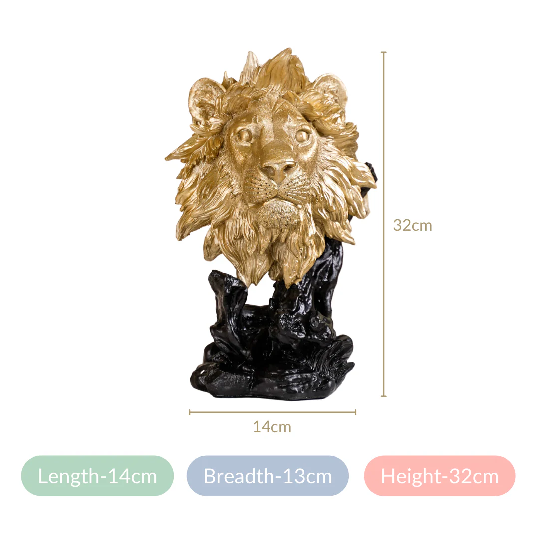 Regal Lion Decor Showpiece Gold - Image 6