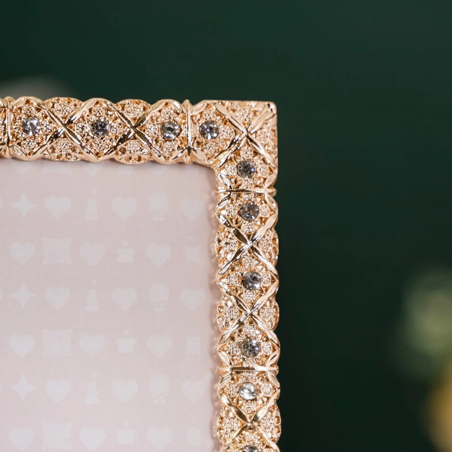 Regal Rhinestone Picture Frame Gold Extra Large 20x25cm - Image 2