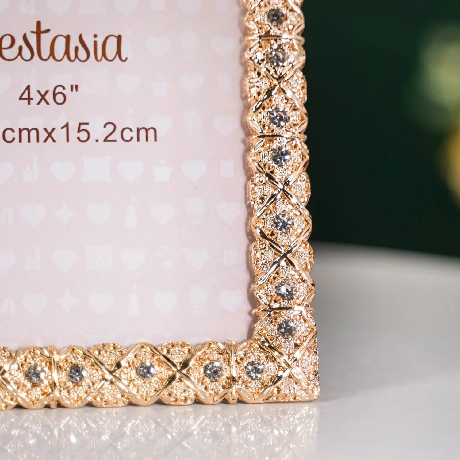 Regal Rhinestone Picture Frame Gold Extra Large 20x25cm - Image 6