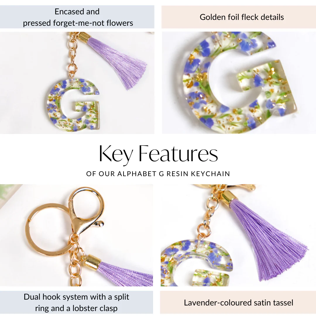 Resin Art G Alphabet Keychain - Image 5