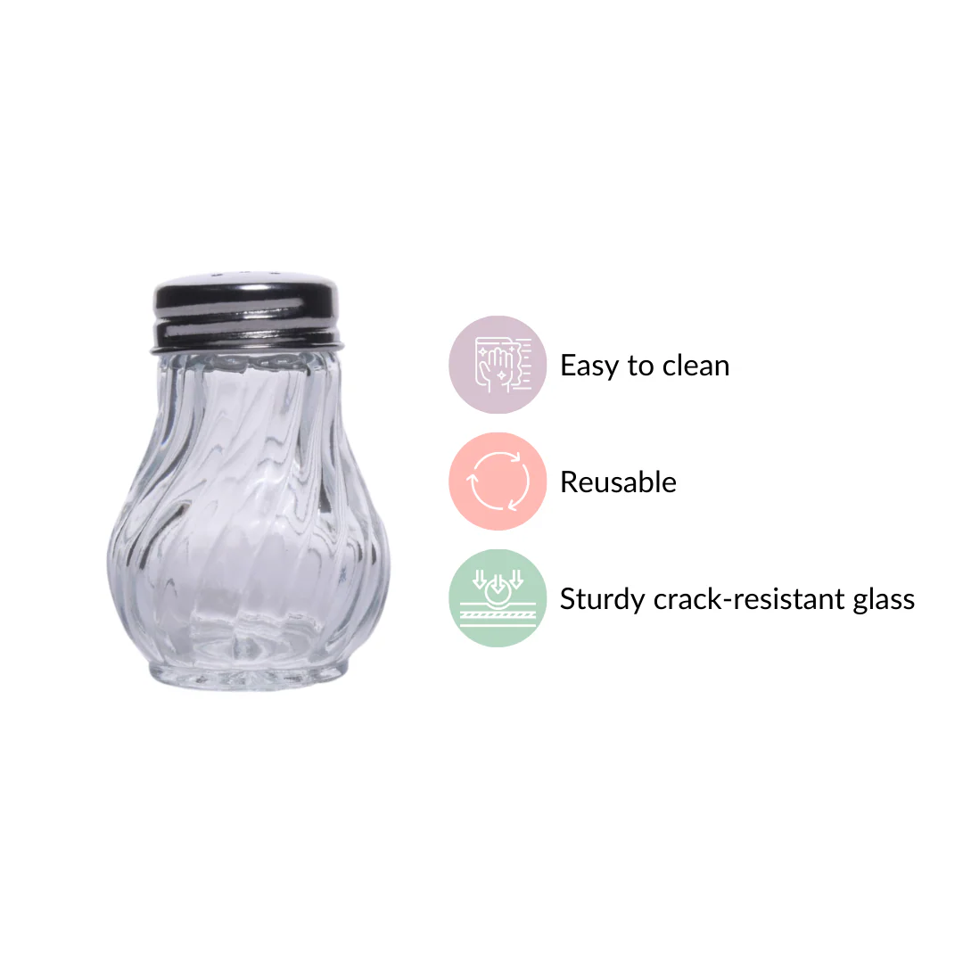 Restaurant Style Glass Salt Pepper Shakers Set Of 6 50ml - Image 6