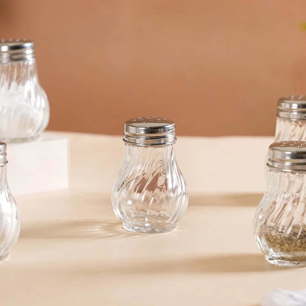 Restaurant Style Glass Salt Pepper Shakers Set Of 6 50ml - Image 9