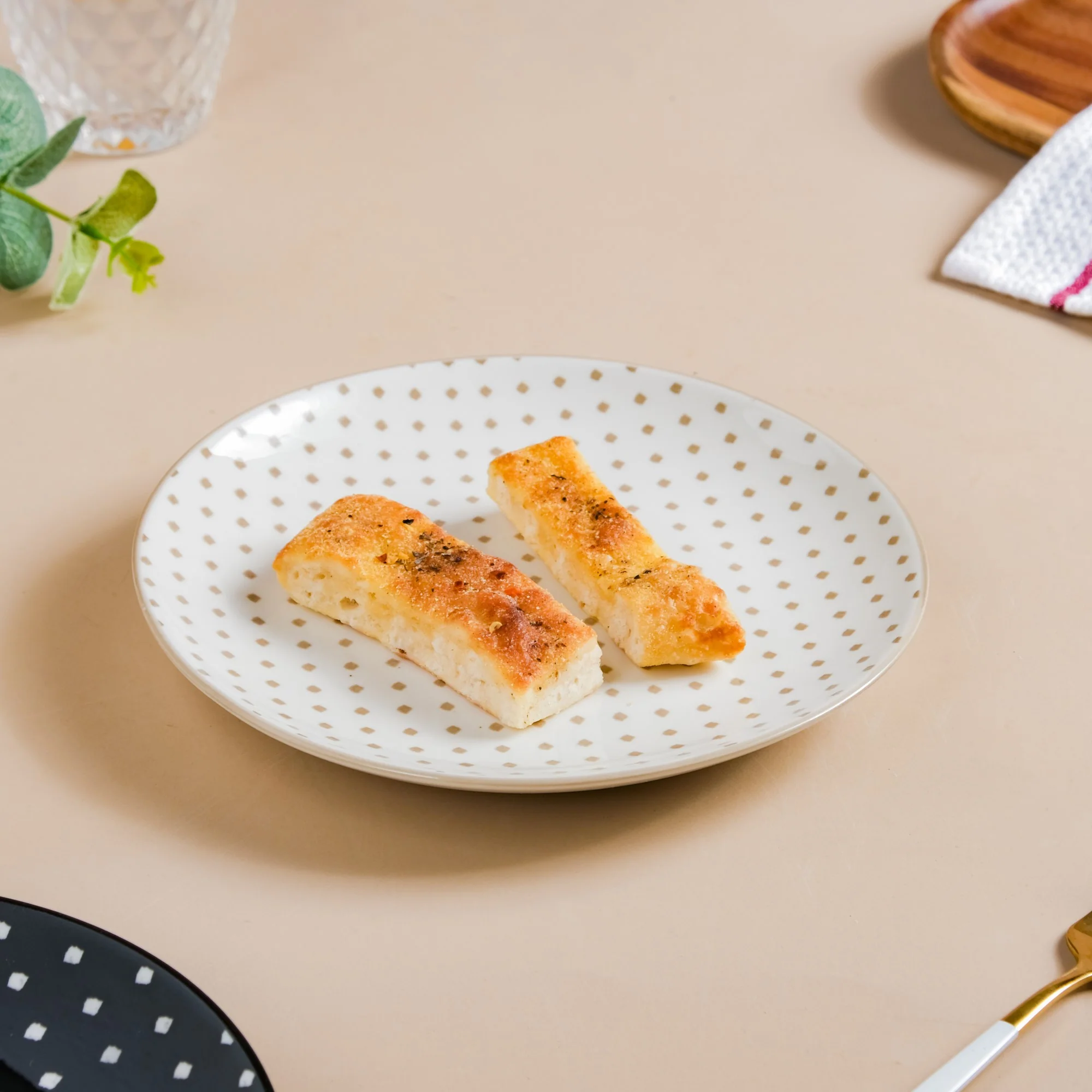 Retro White Ceramic Snack Plate 7.5 Inch Set Of 2 - Image 8