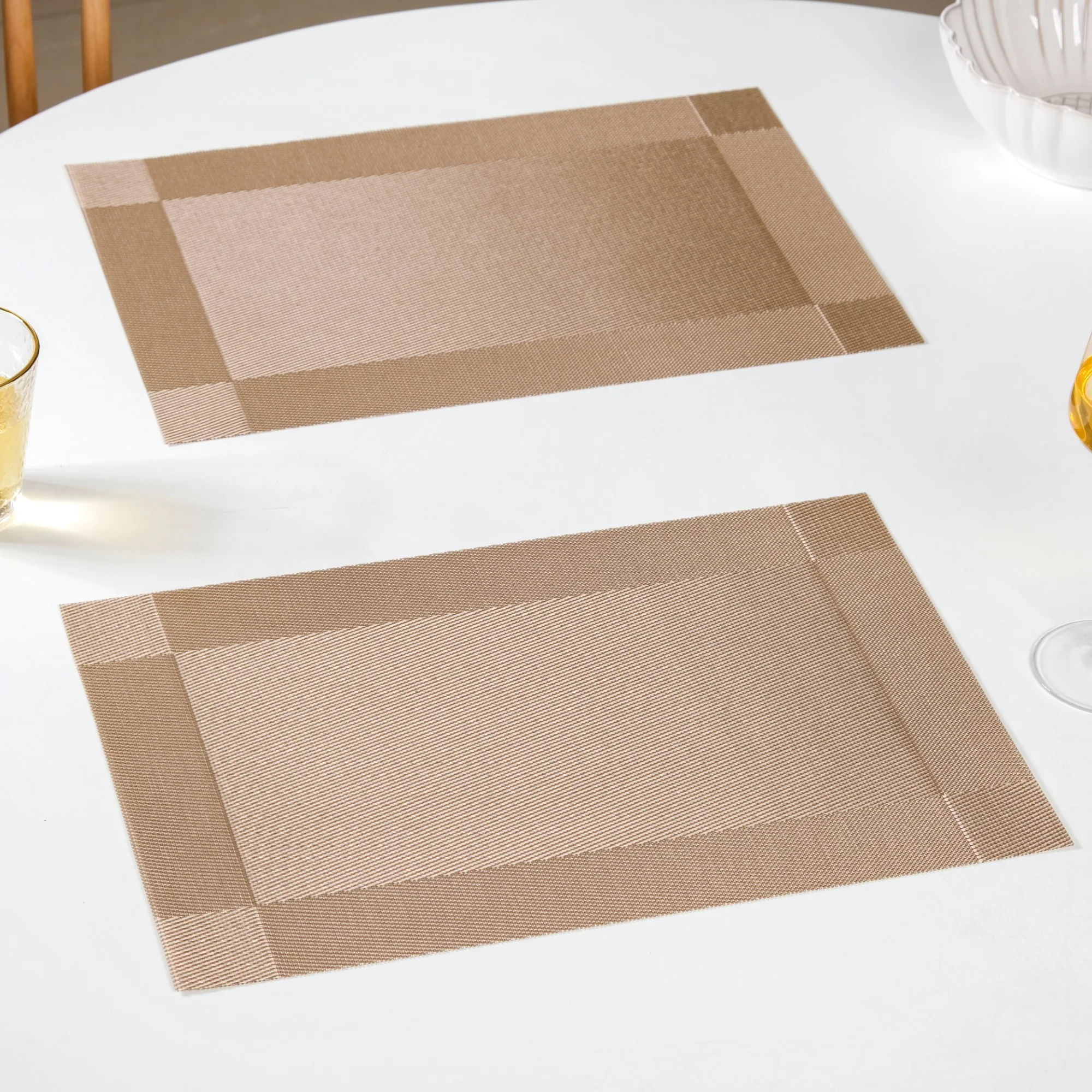 Reversible PVC Dining Table Mat Bronze Set Of 6 - Image 7