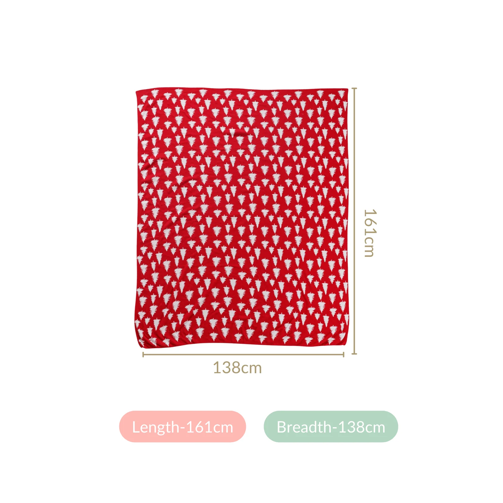 Reversible Style Christmas Tree Throw Blanket Red - Image 4