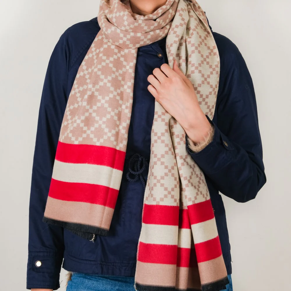 Ribbed And Striped Scarf  For Women - Image 5