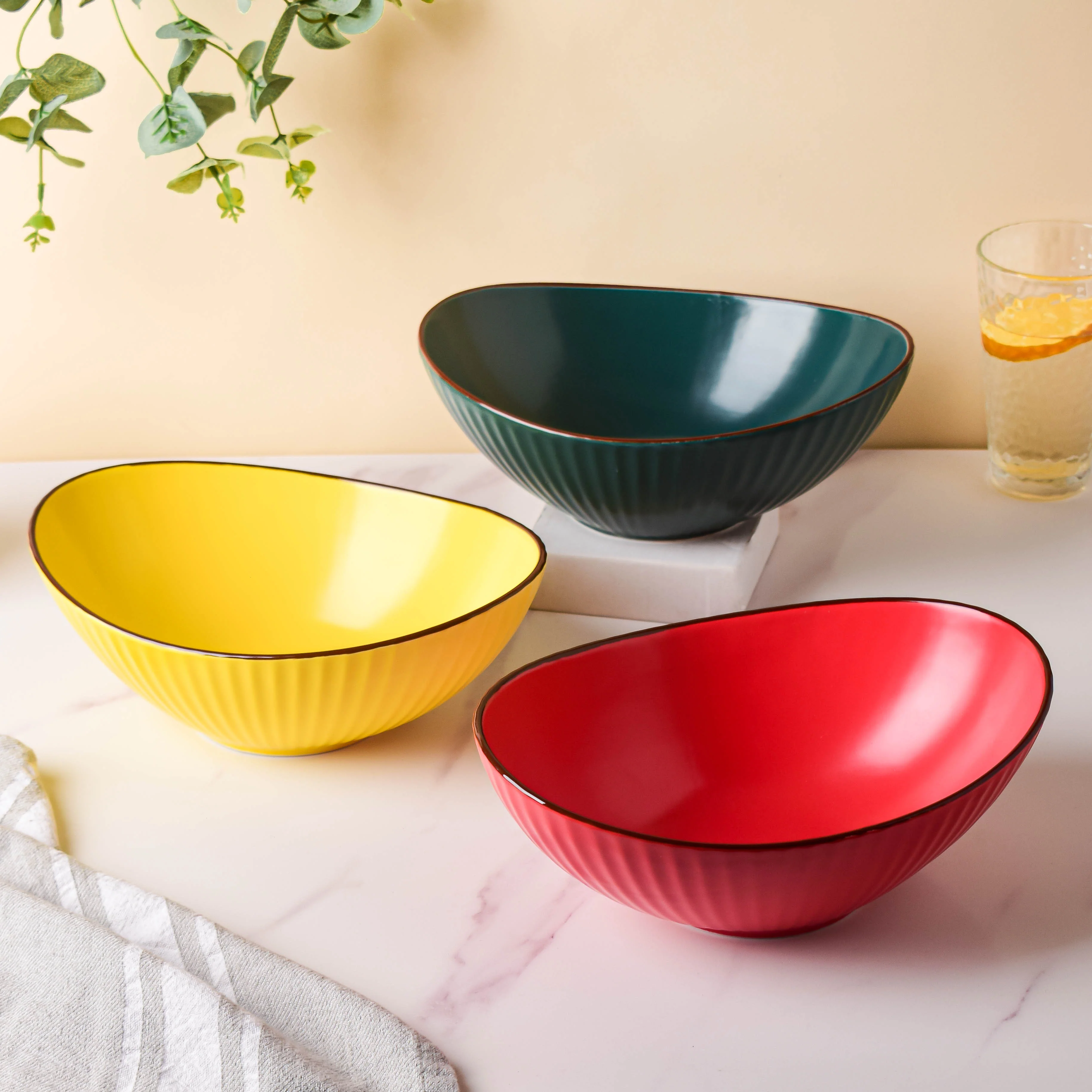 Ribbed Boat Serving Bowl - Image 4