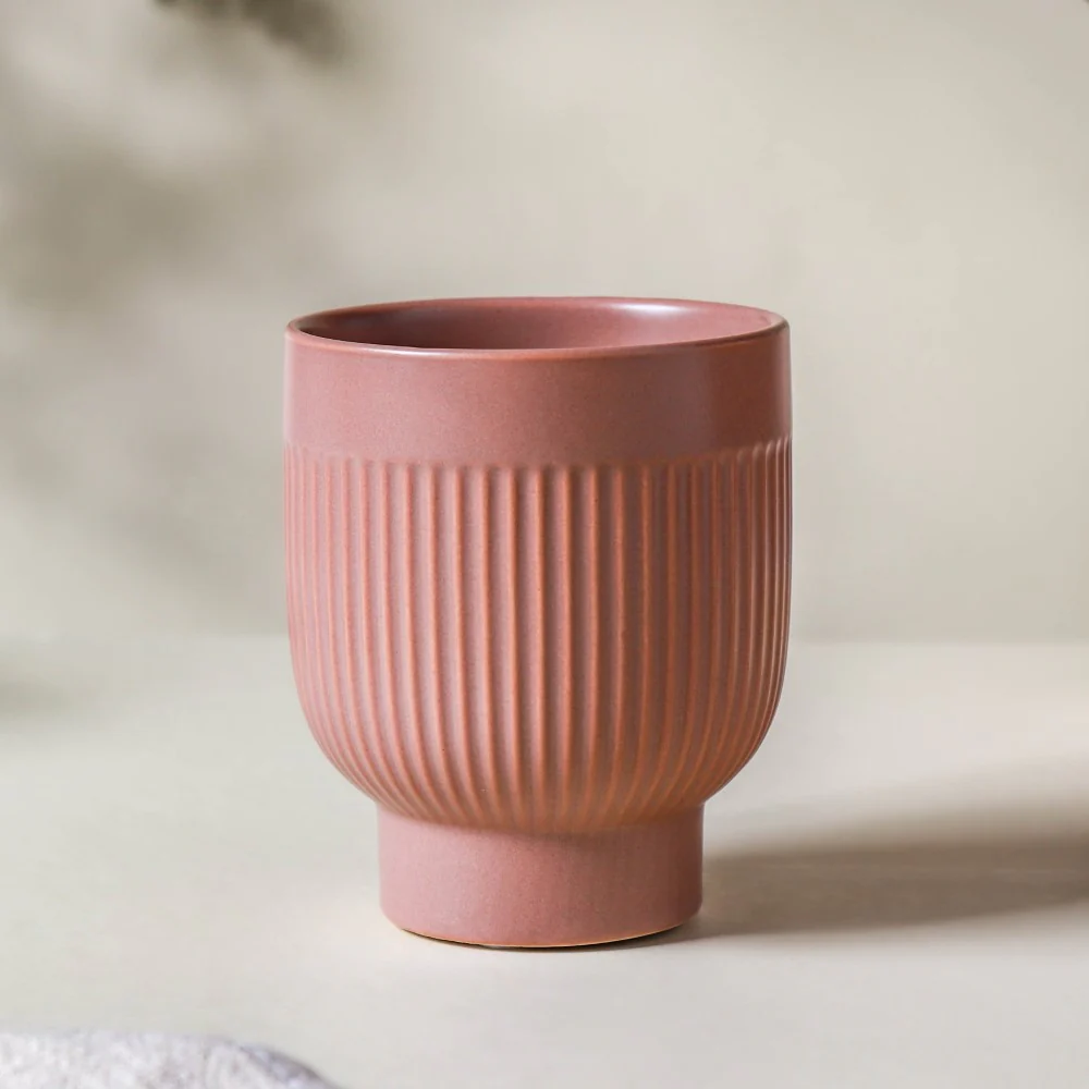 Ribbed Ceramic Vase - Image 9