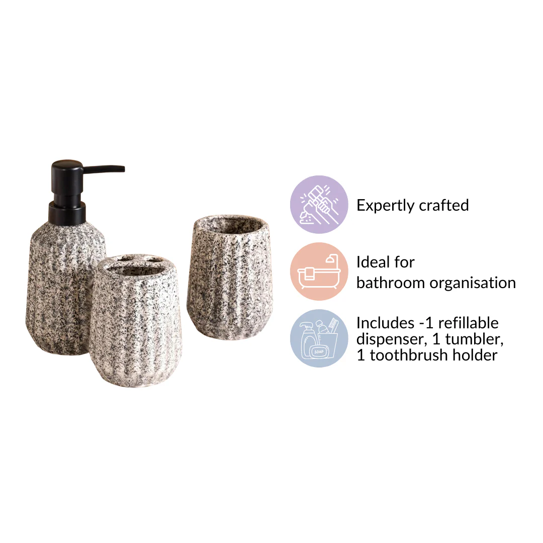 Ribbed Contemporary Bath Set Of 3 - Image 4