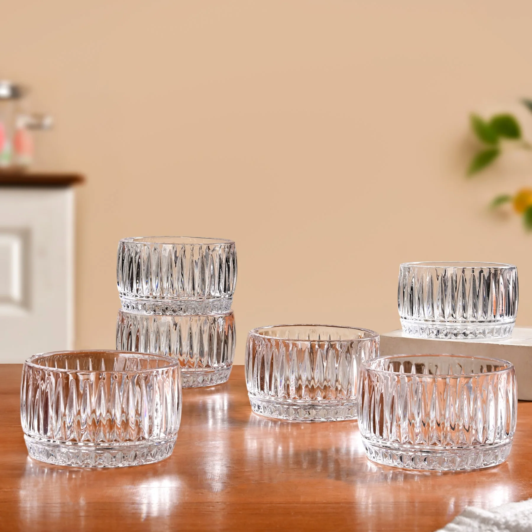 Ribbed Dessert Bowl Set Of 6 160ml