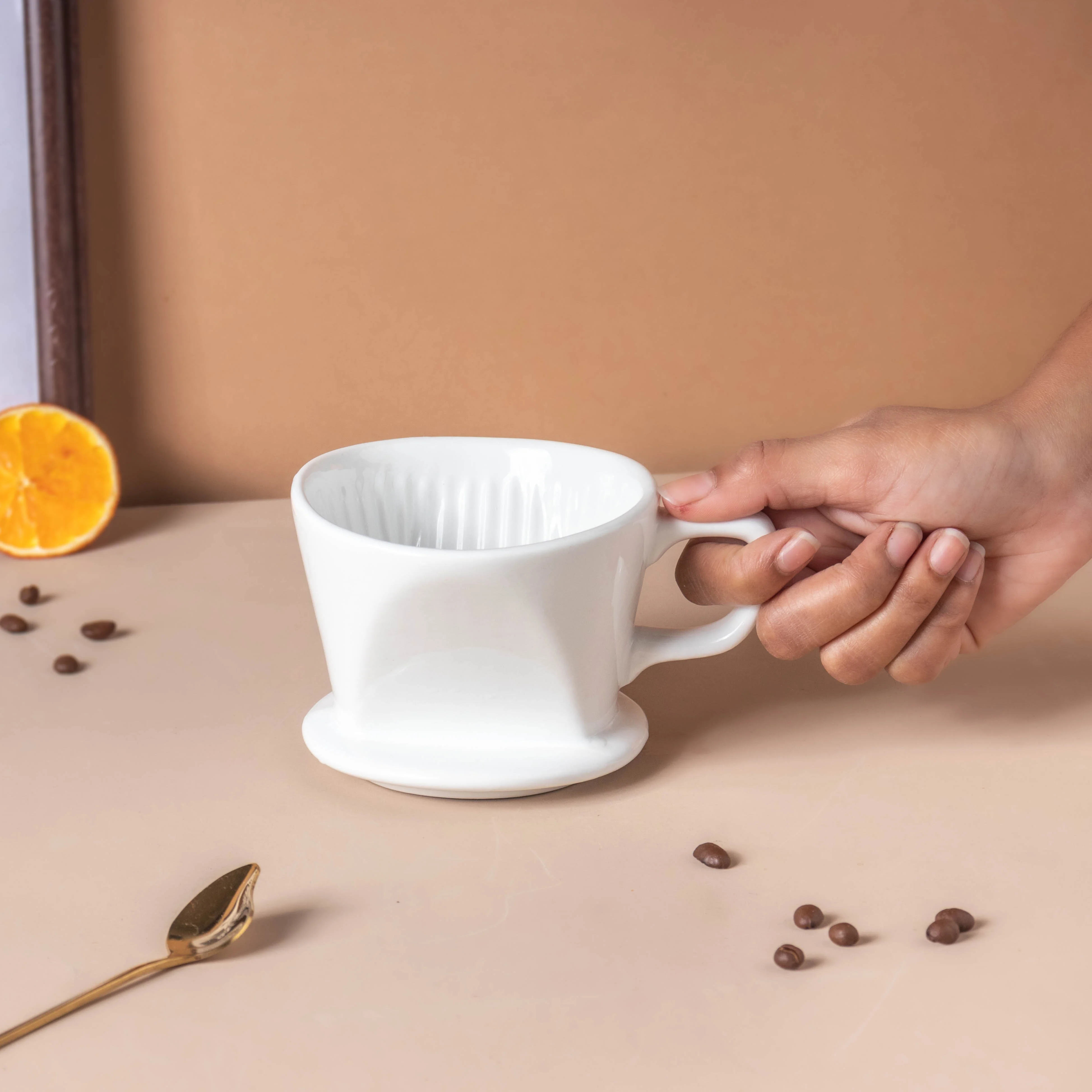 Riona Ceramic Coffee Filter White - Image 3