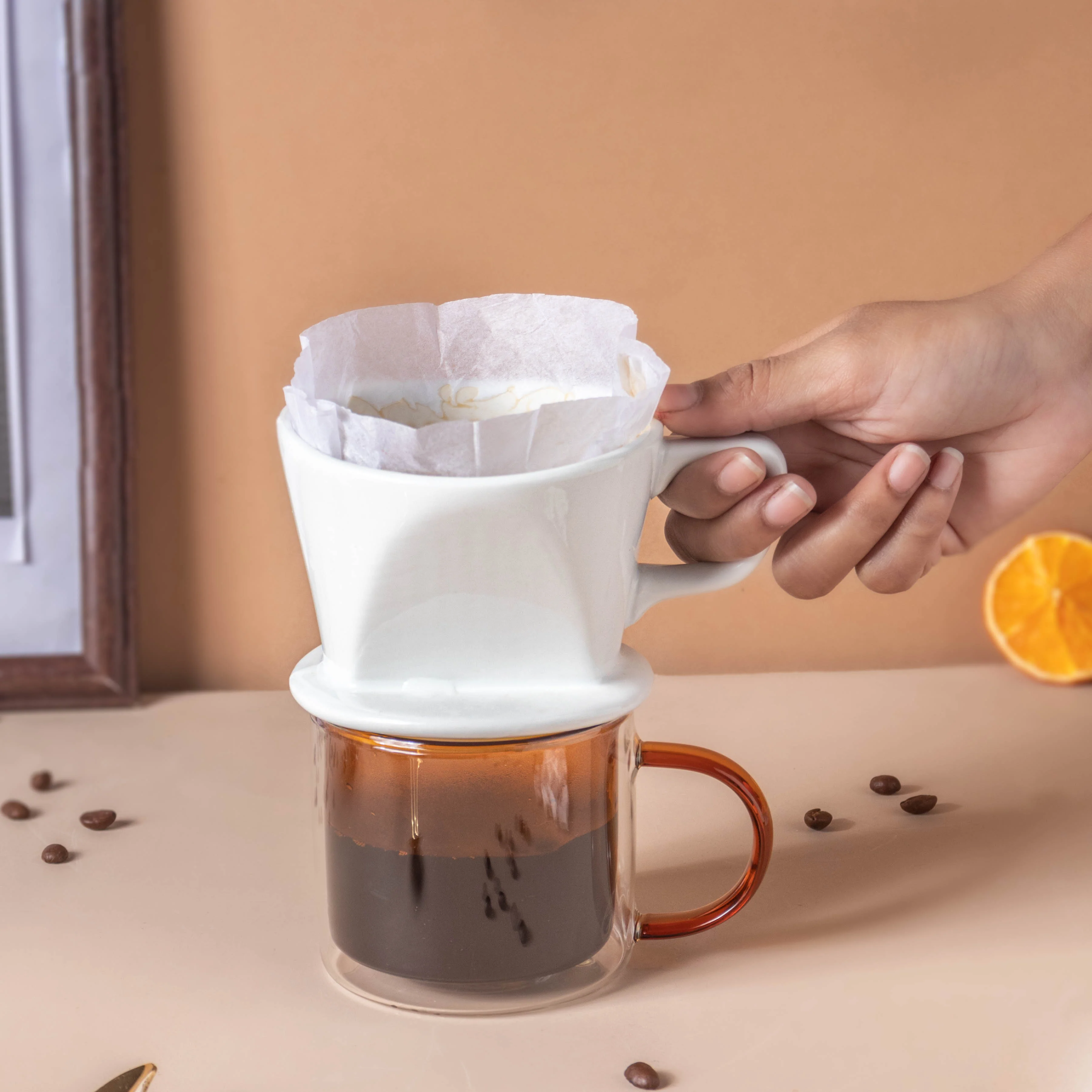 Riona Ceramic Coffee Filter White - Image 4
