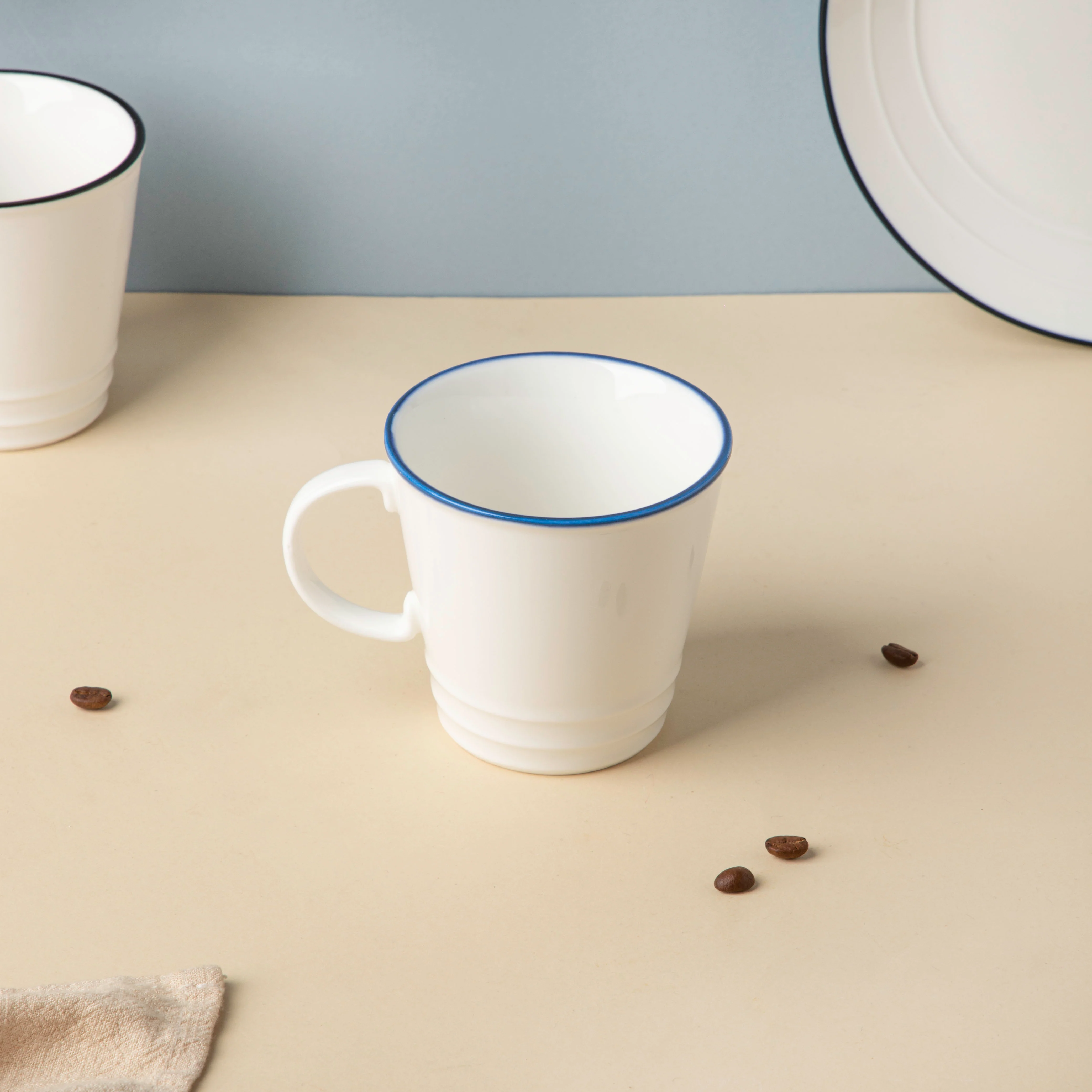 Riona Ceramic Teacup White And Blue - Image 3