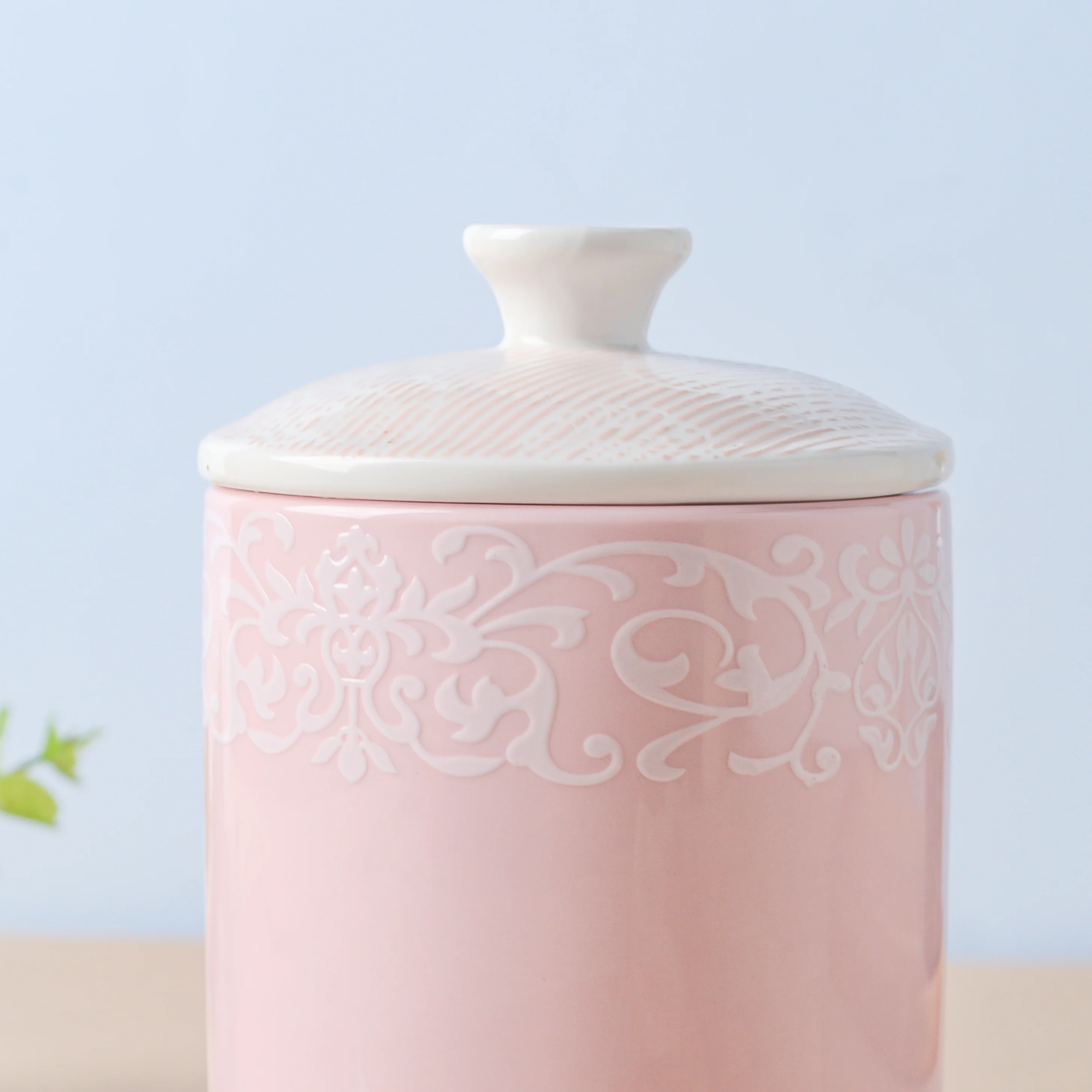 Riona Floral Ceramic Canister Pink - Image 6