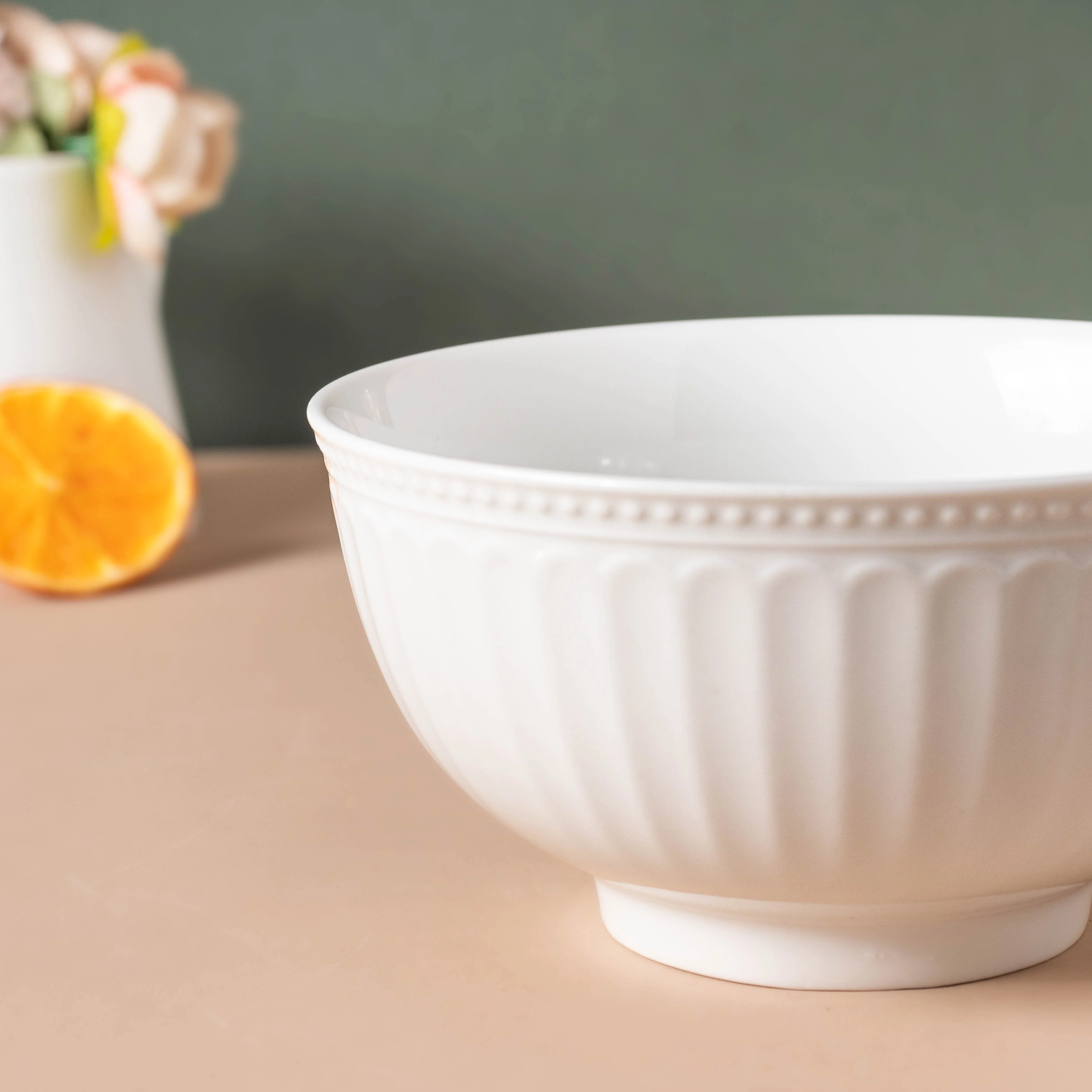 Riona Textured Ceramic Side Bowl White - Image 4