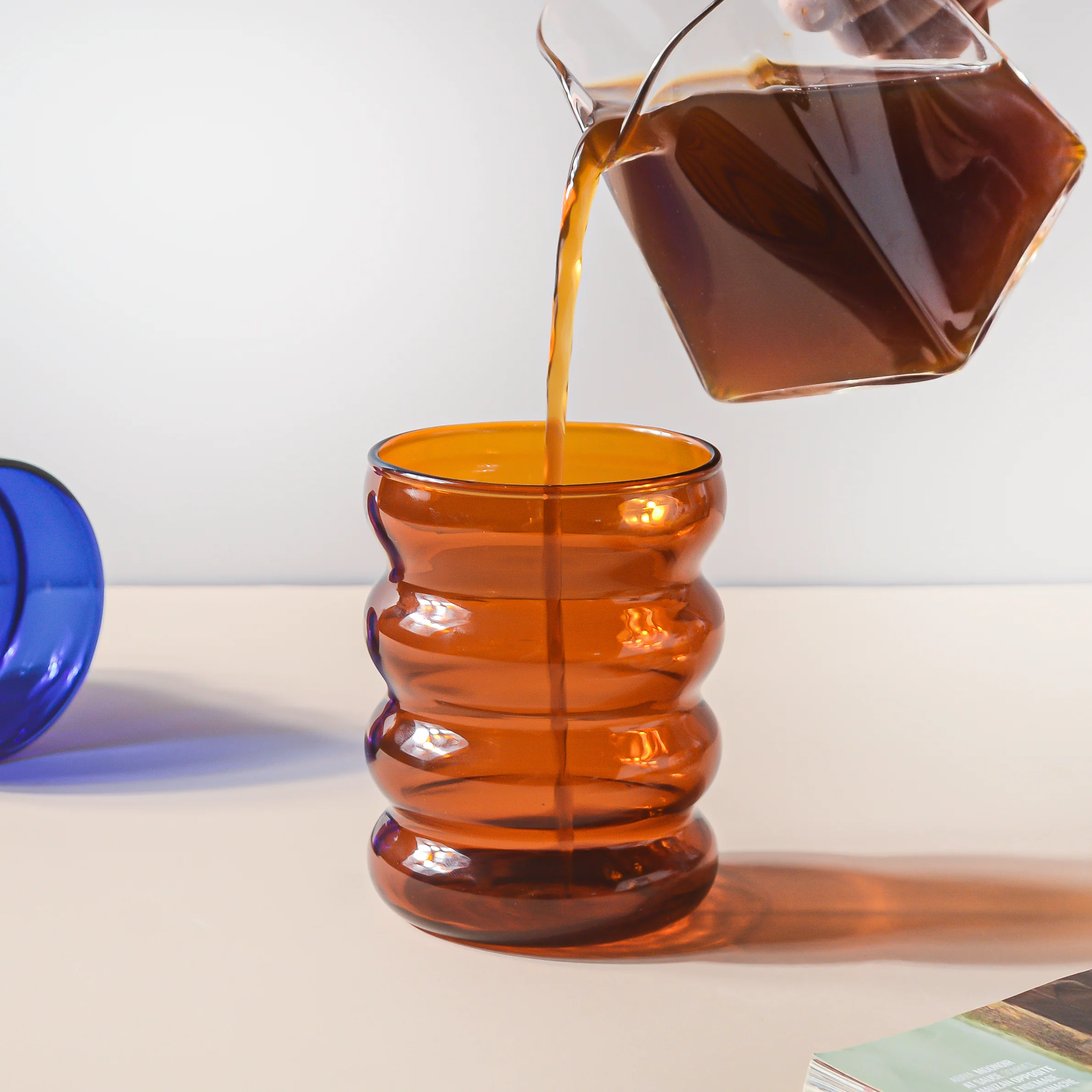Ripple Puffy Glass Amber