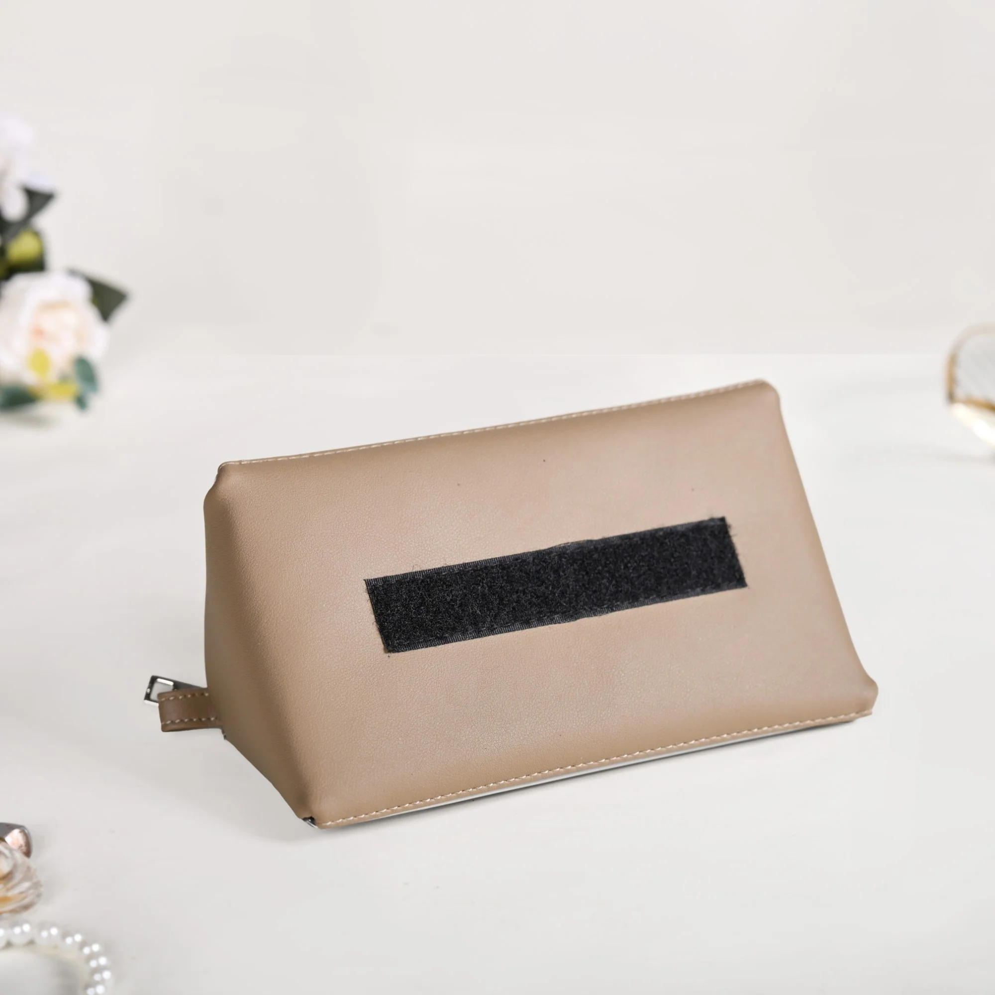 Roll Up Beige Vanity Makeup Pouch - Image 7