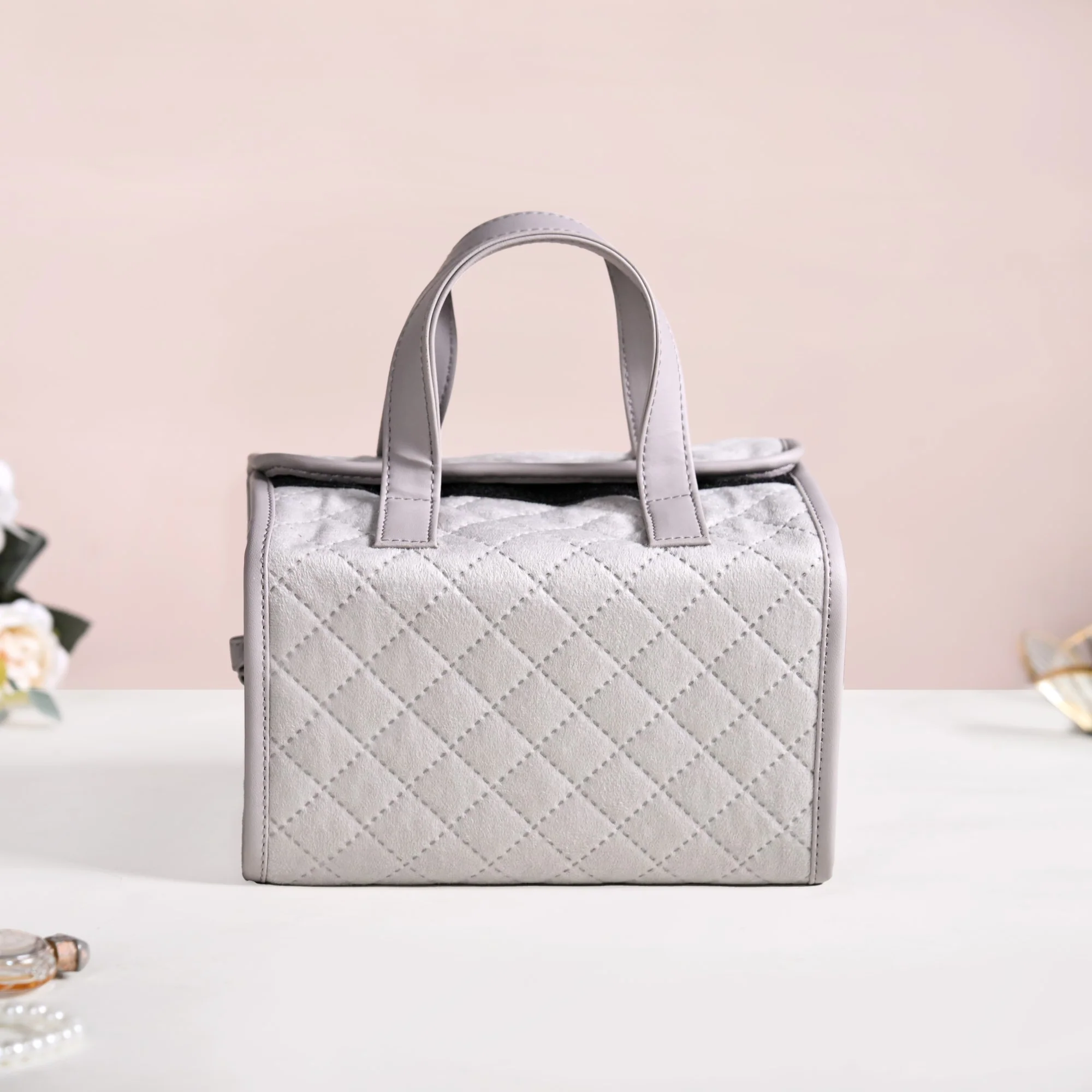 Roll Up Grey Vanity Makeup Pouch - Image 9