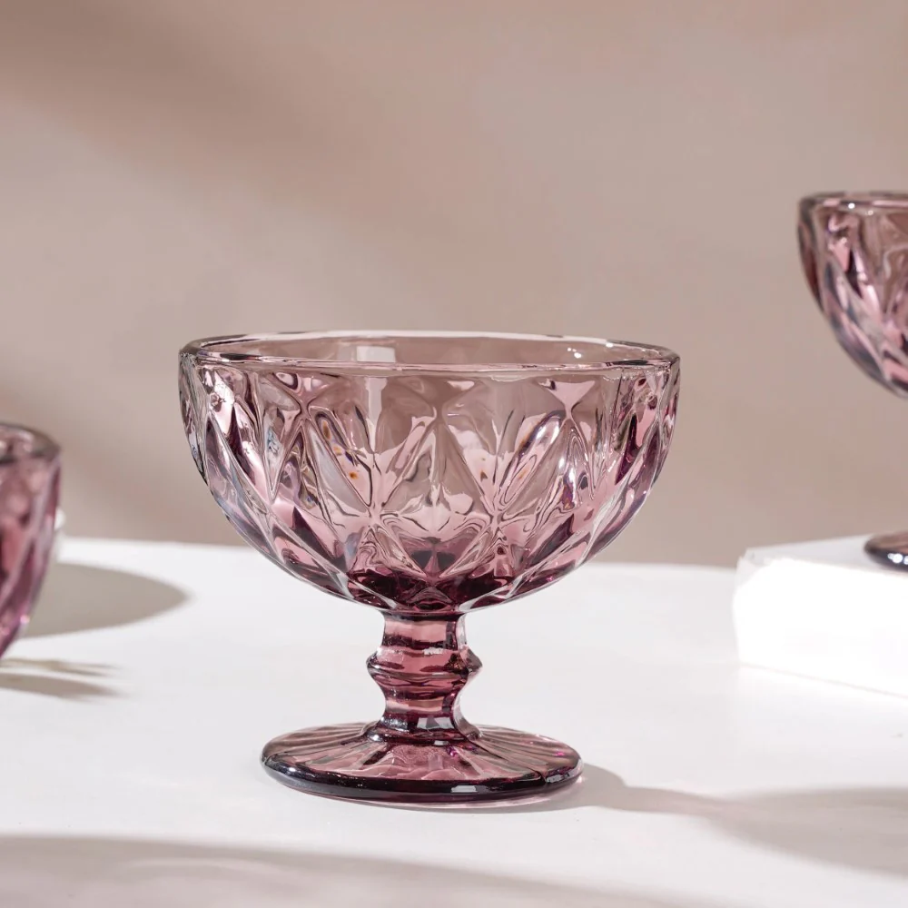 Rose Dessert Serving Glass Mauve Set Of 6 300 ml - Image 9