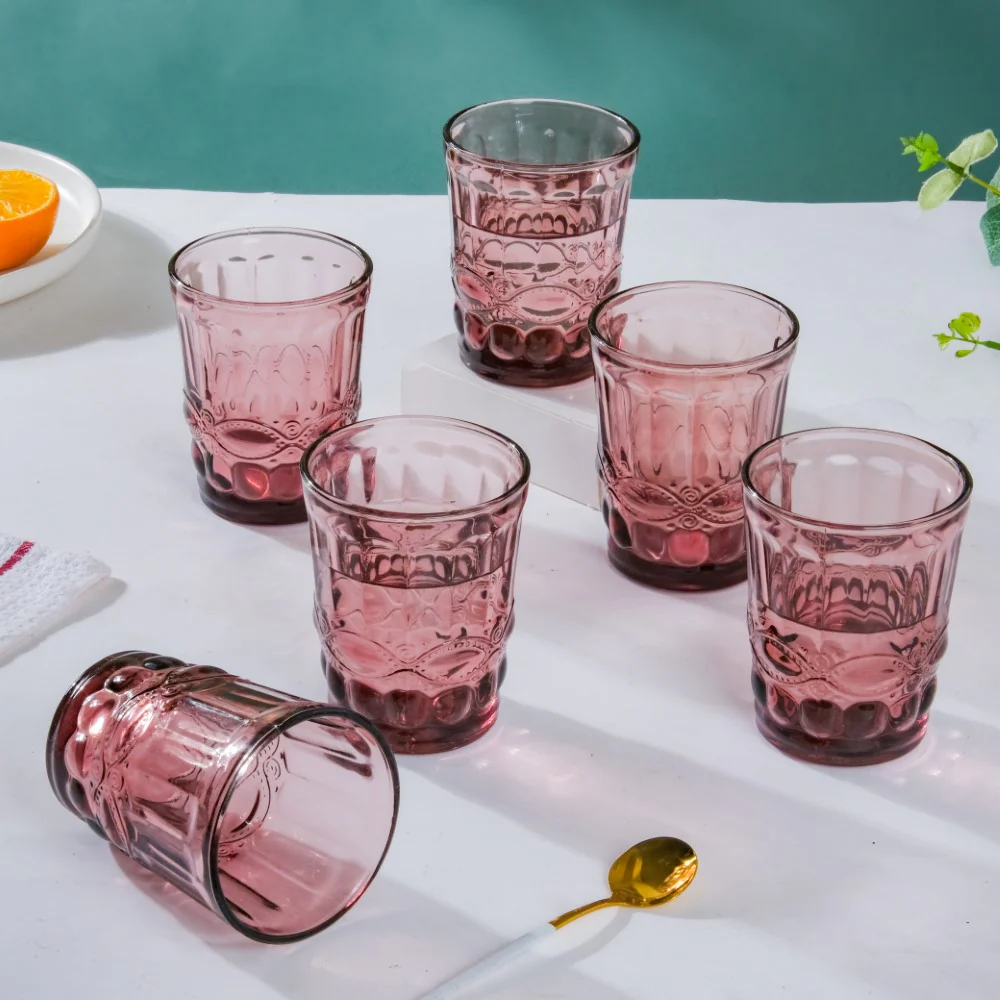 Rose Everyday Drinking Glass Mauve Set Of 6 250 ml - Image 6