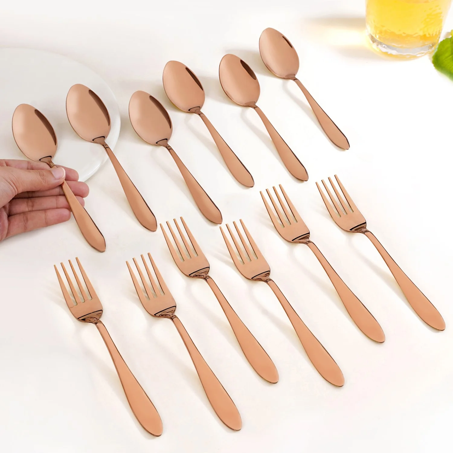 Rose Gold PVD Coated Cutlery Set Of 12 - Image 2