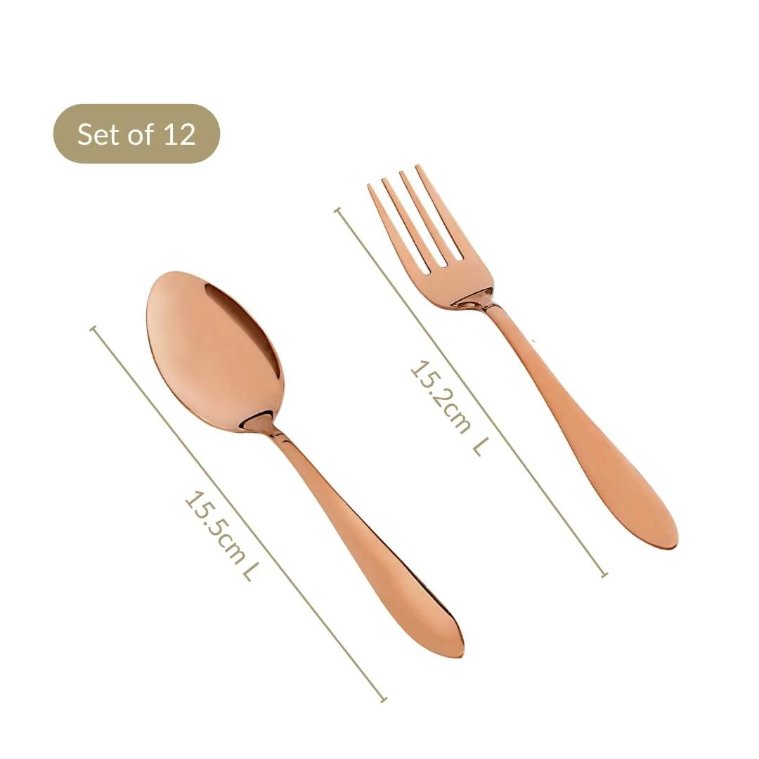 Rose Gold PVD Coated Cutlery Set Of 12 - Image 4