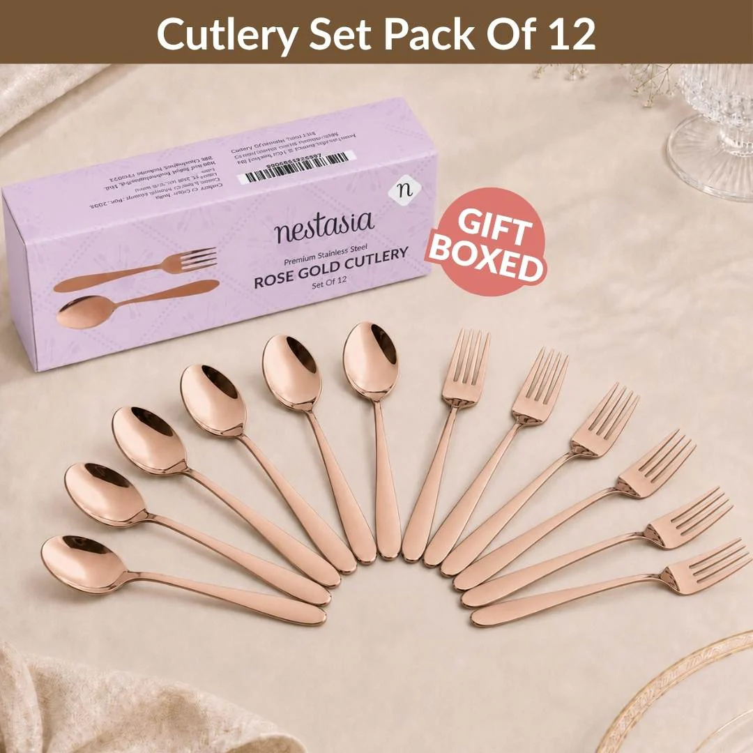 Rose Gold PVD Coated Cutlery Set Of 12 - Image 7