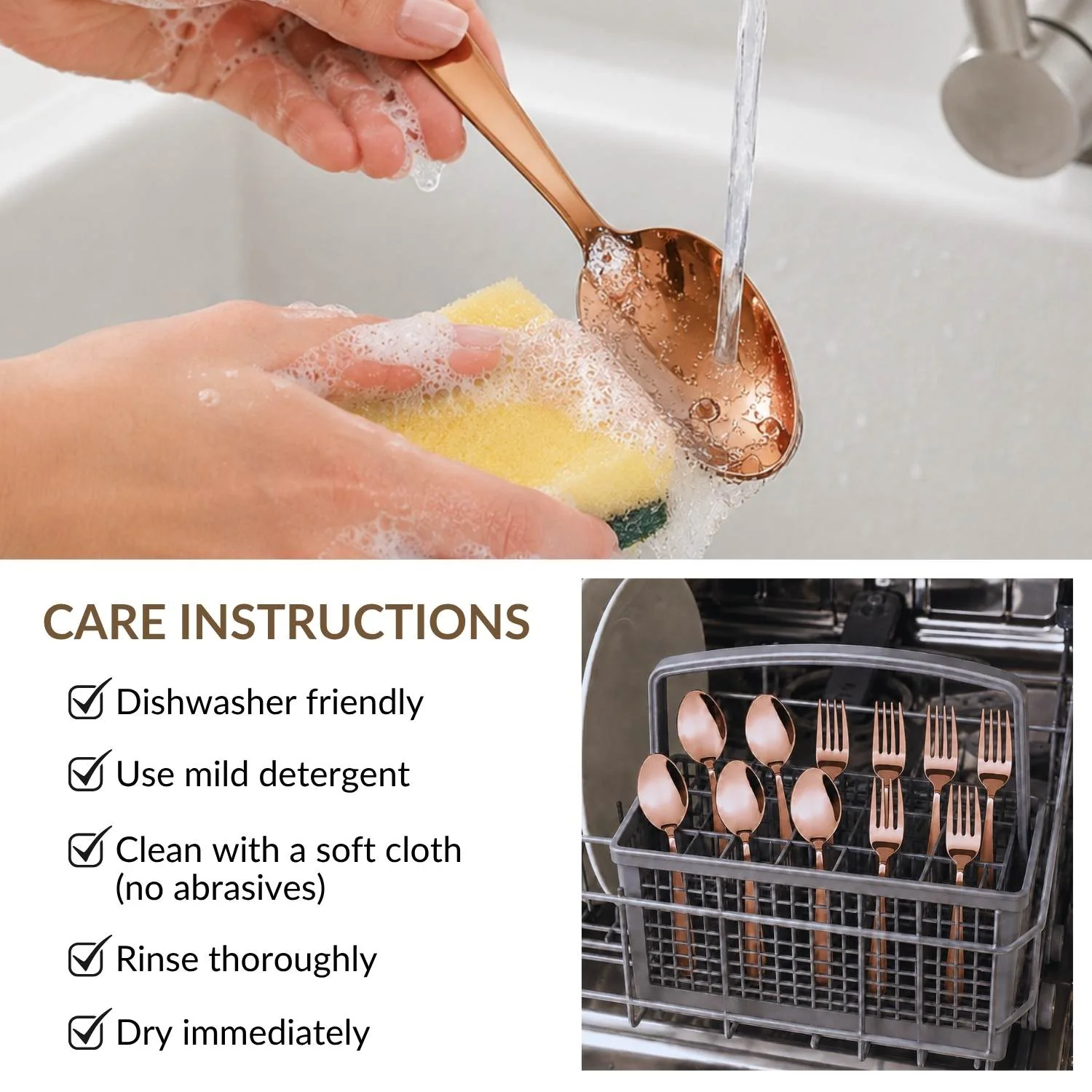 Rose Gold PVD Coated Cutlery Set Of 12 - Image 8