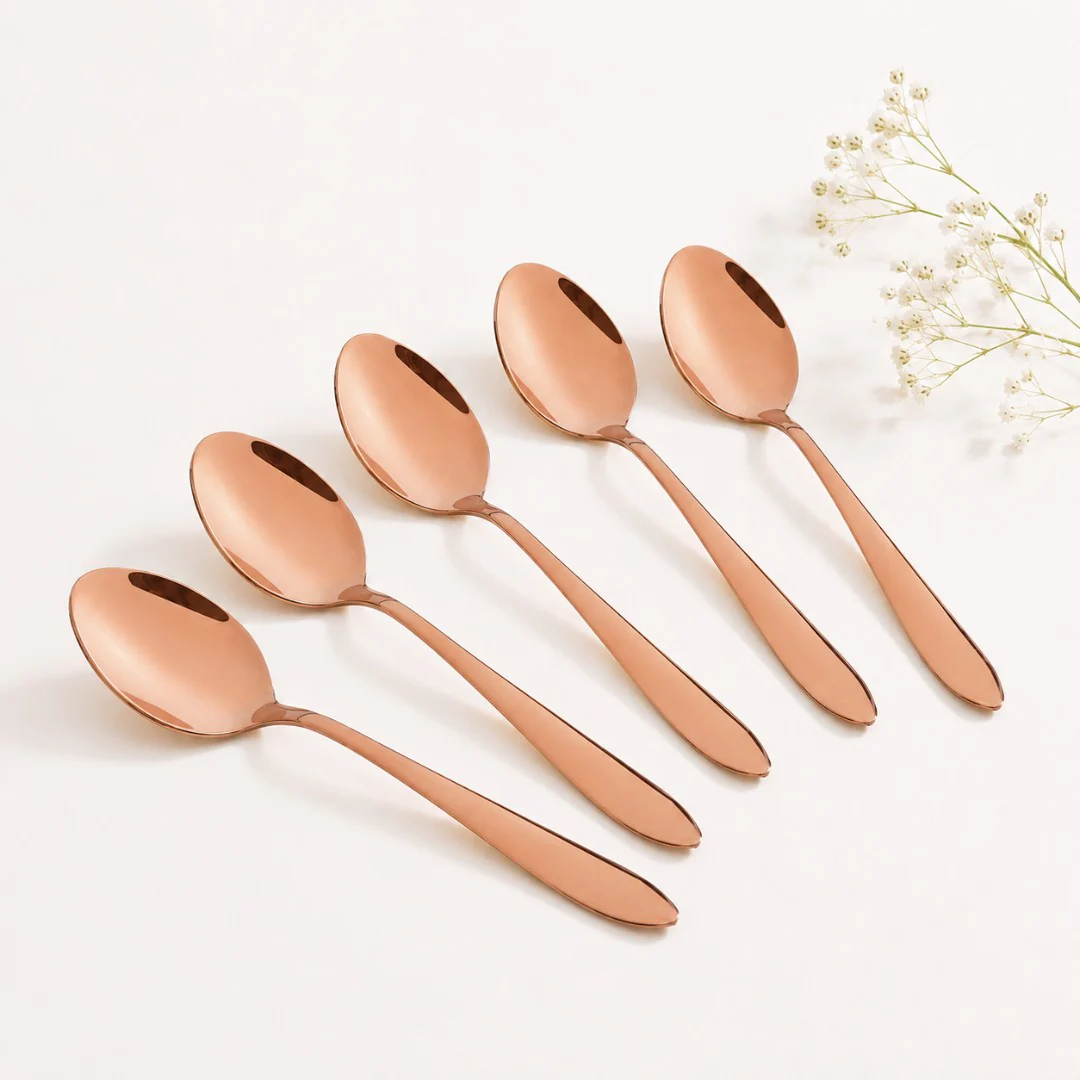 Rose Gold PVD Coated Spoon Set Of 12 - Image 10
