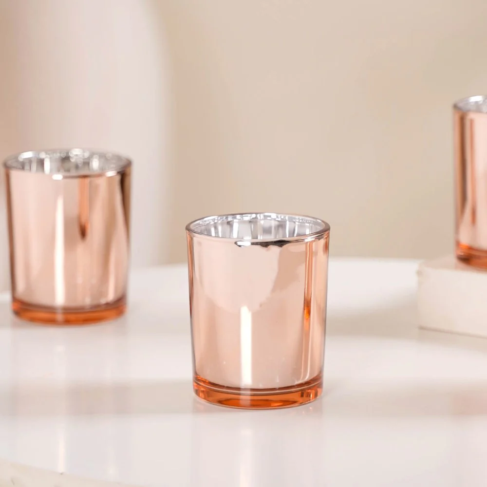 Rose Gold Tealight Holders For Home Decor Set Of 4 - Image 4