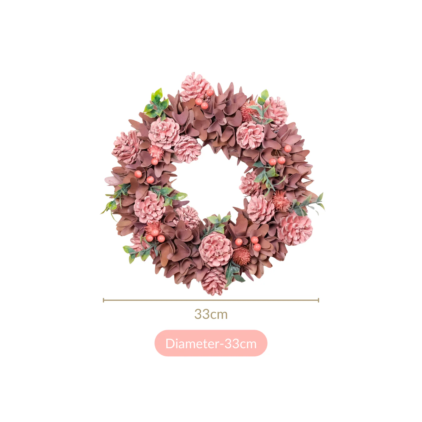 Roseate Floral Wreath For Christmas Decorations - Image 4