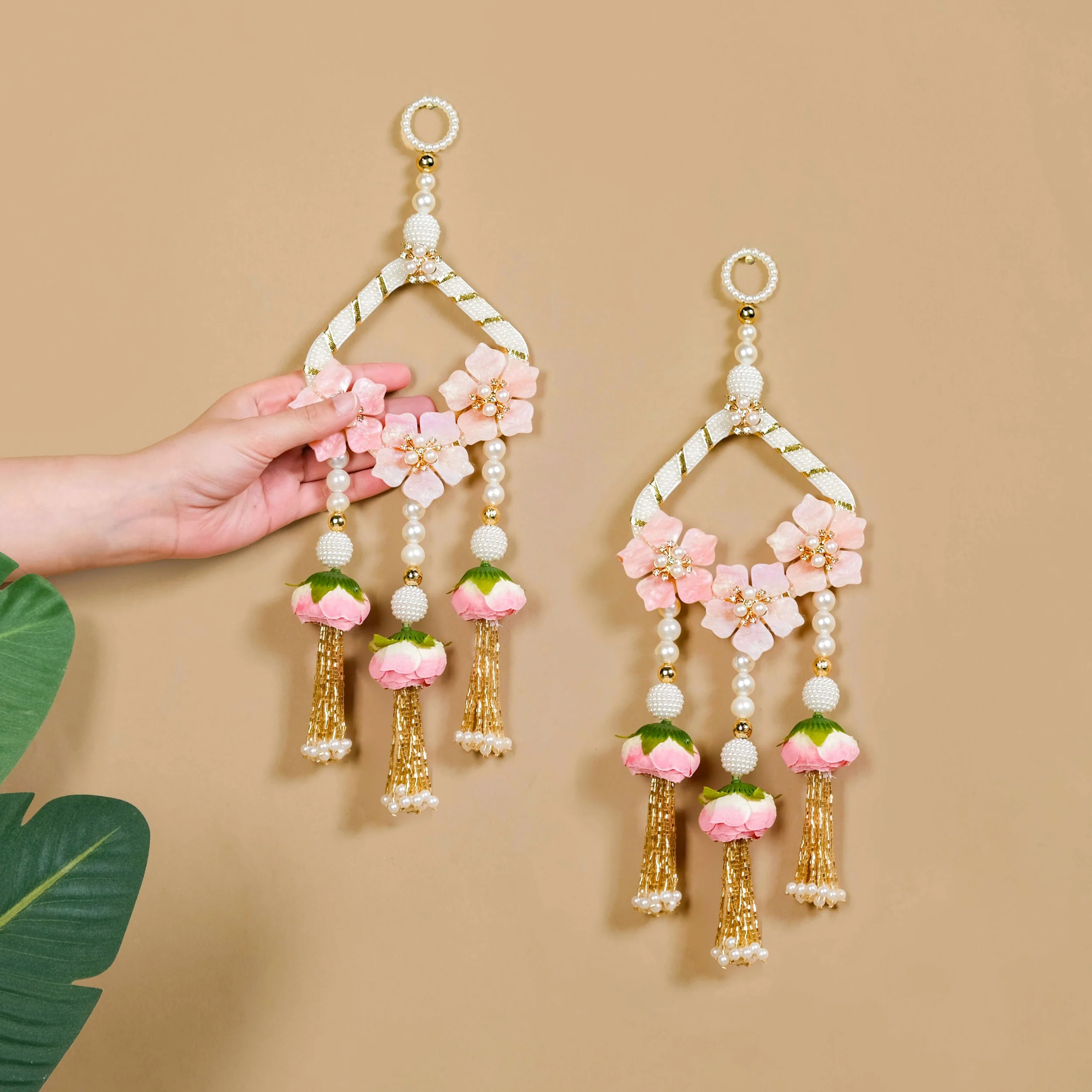 Rosebud And Pearl Decorative Door Hanging Set Of 2 - Image 2