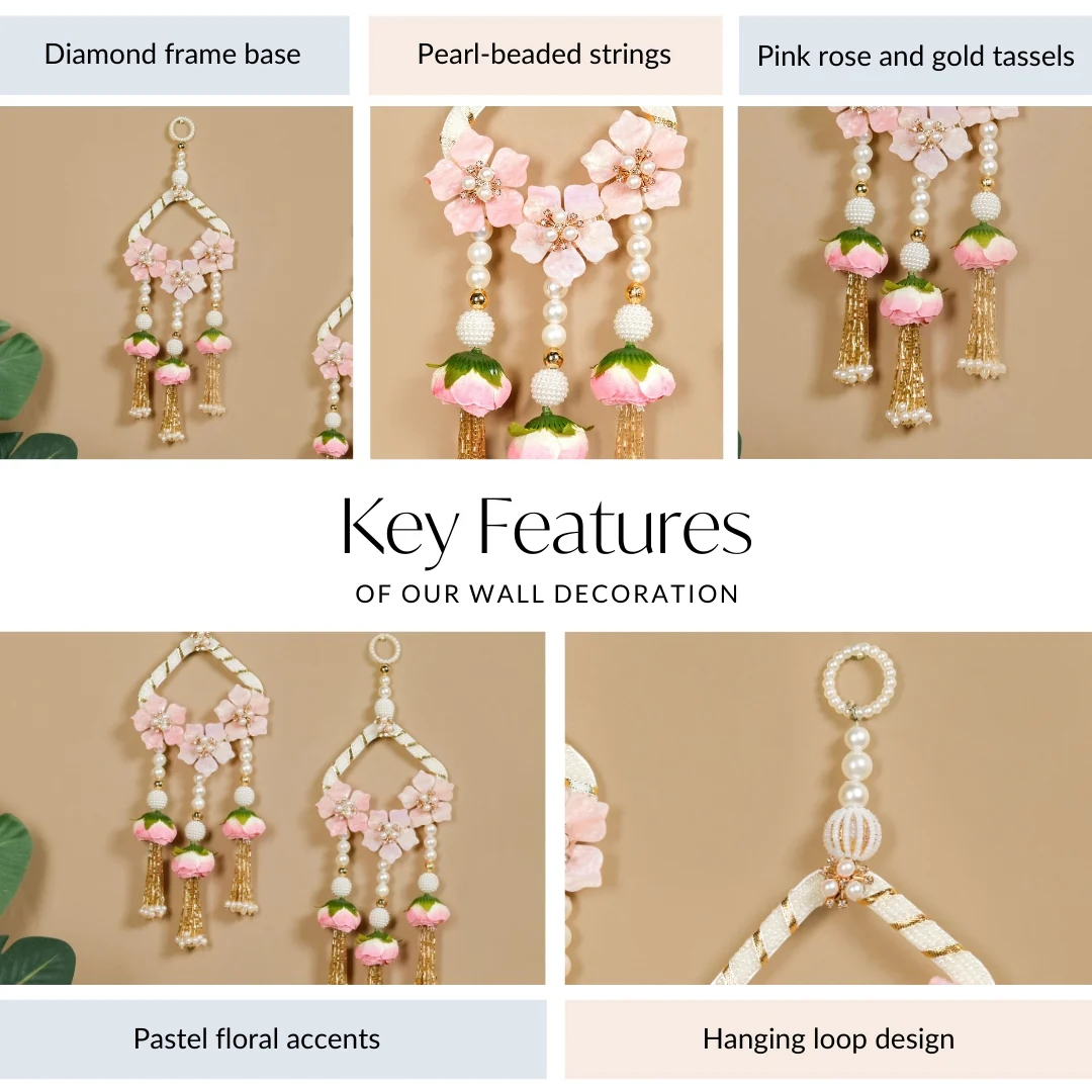 Rosebud And Pearl Decorative Door Hanging Set Of 2 - Image 5