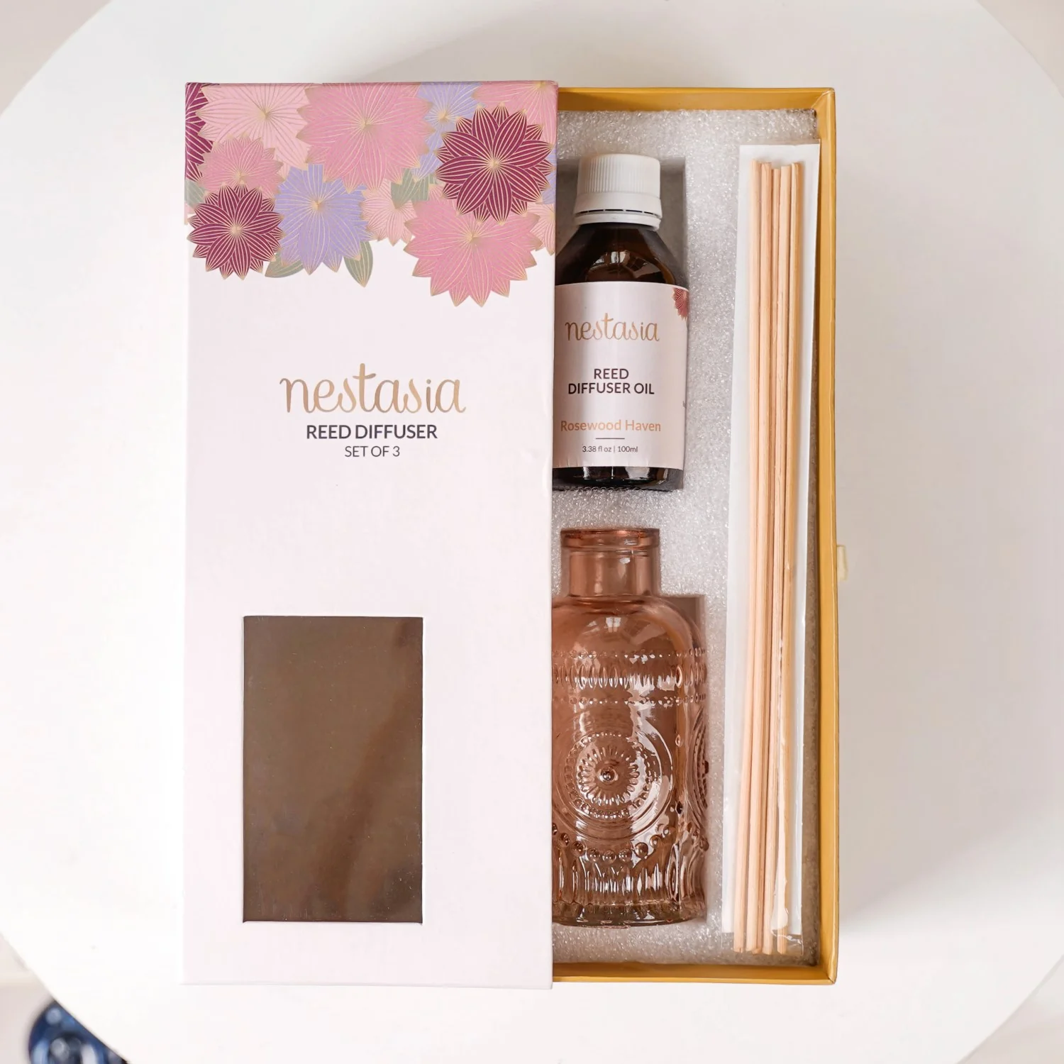 Rosewood Haven Fragrance Jar And Reed Diffuser Gift Set Of 3 - Image 2