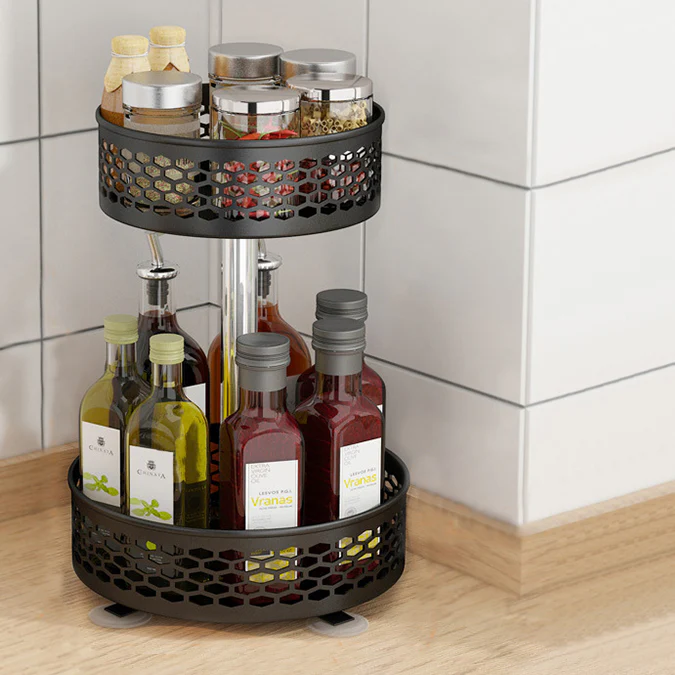Rotating Metal Storage Rack Black - Image 16