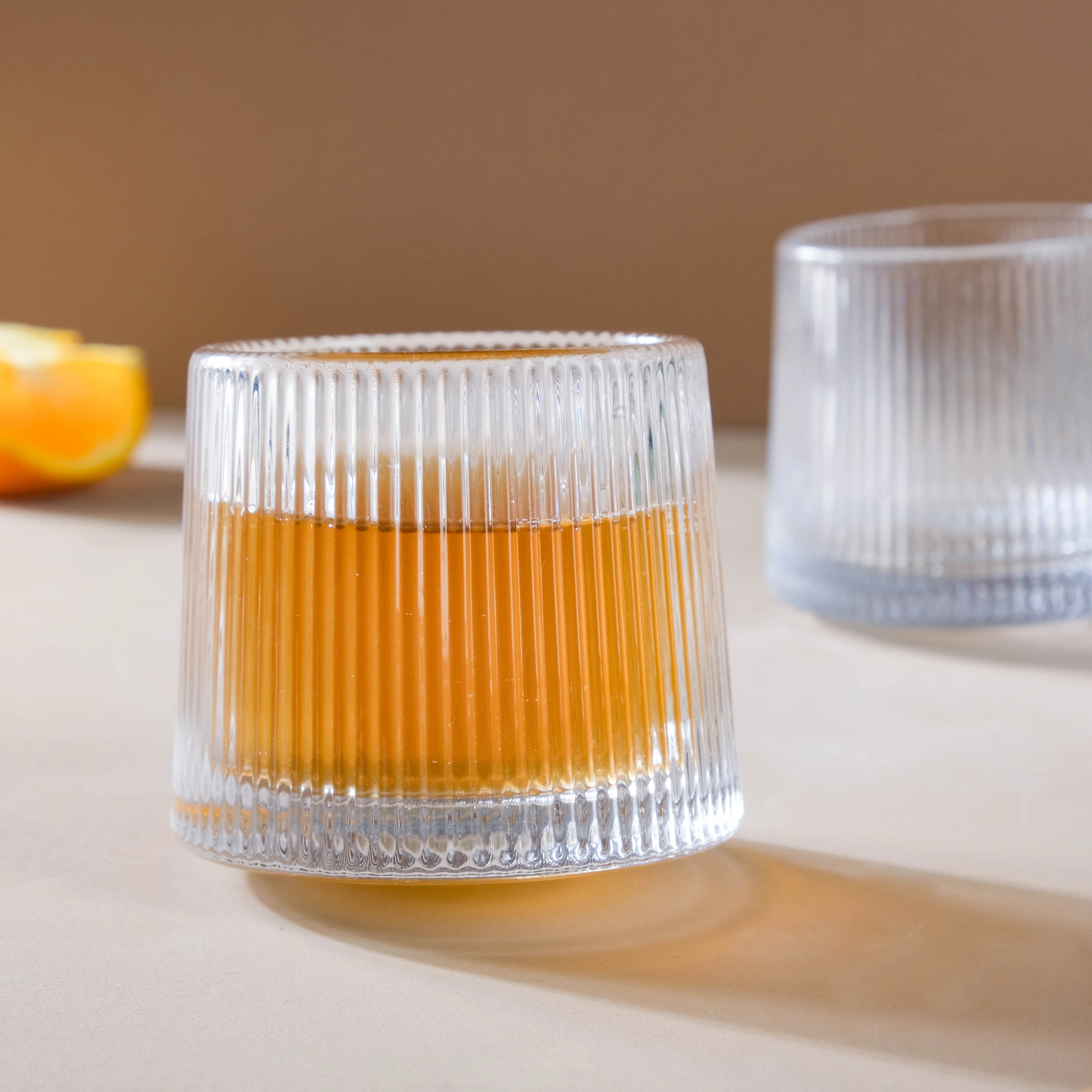 Rotating Ribbed Glass Set of 2 - Image 6